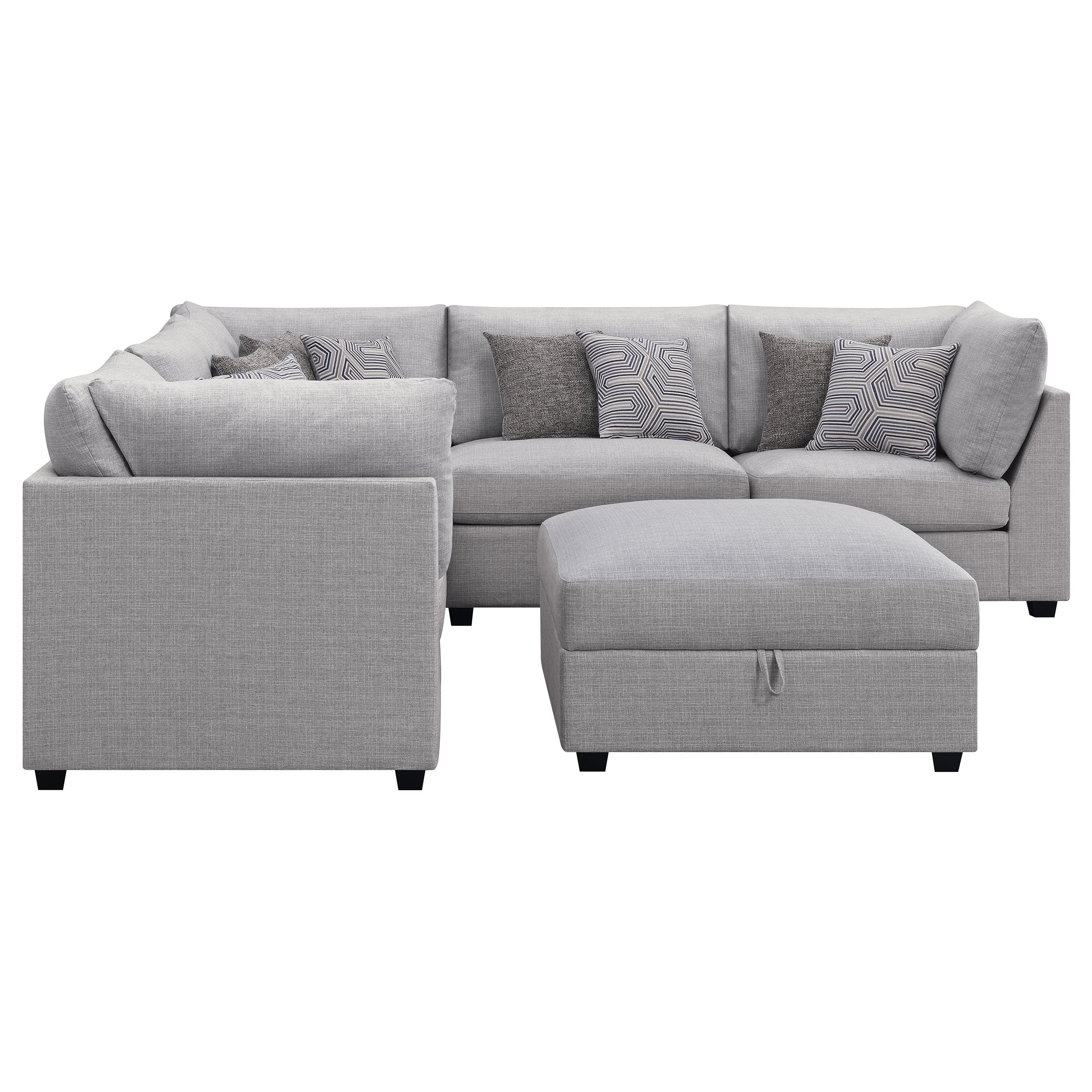 Aleona 6-piece Upholstered Modular Sectional Grey Sectional Grey