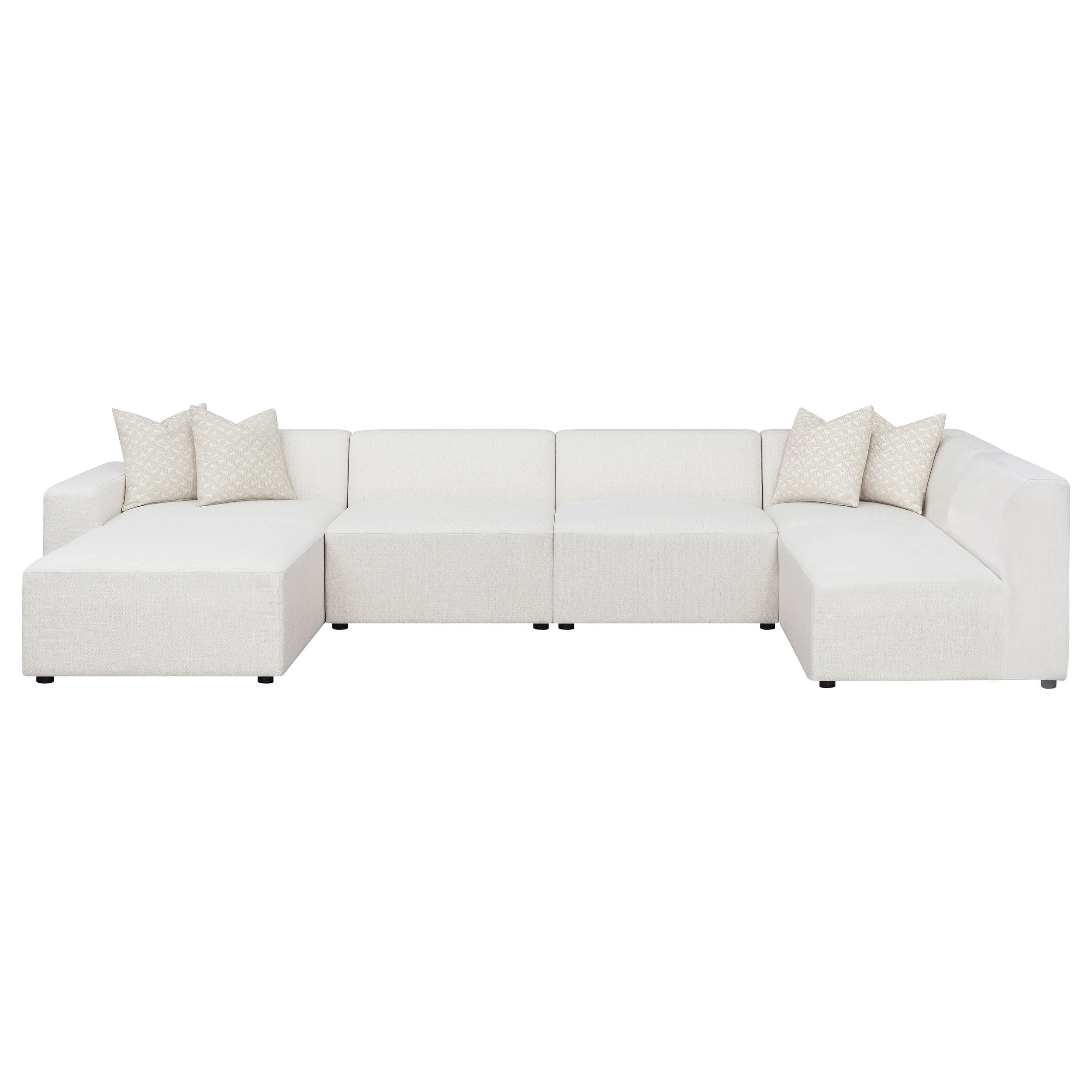 Aleatra 6-piece Upholstered Modular Sectional Pearl Sectional White