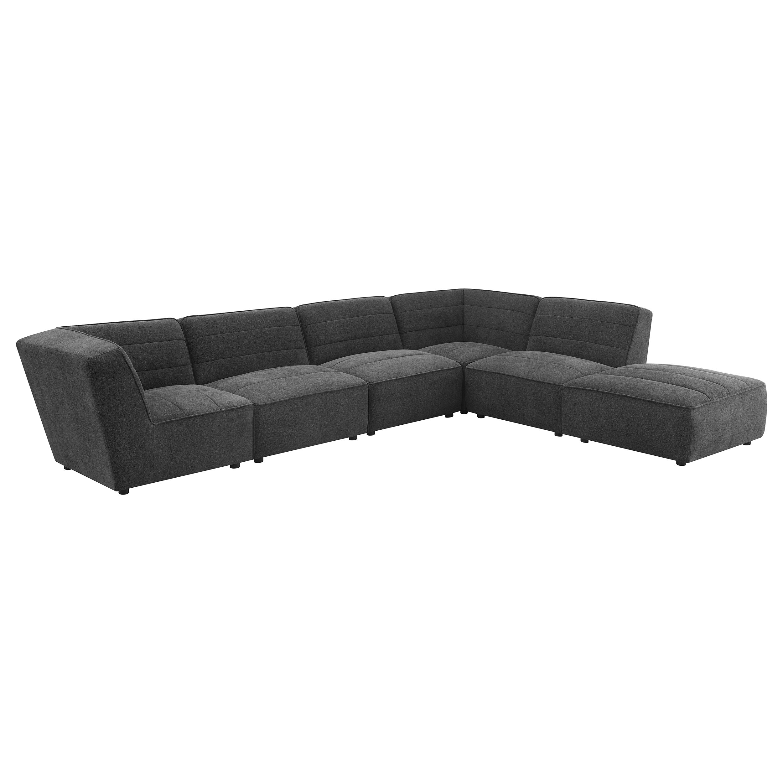 Sunny Upholstered Square Ottoman Dark Charcoal