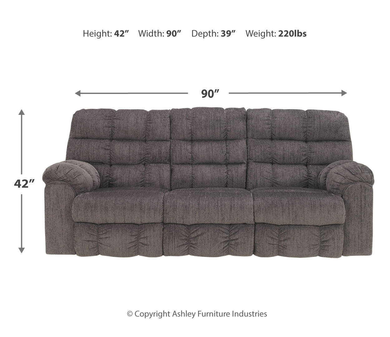 Acieona Reclining Sofa with Drop Down Table