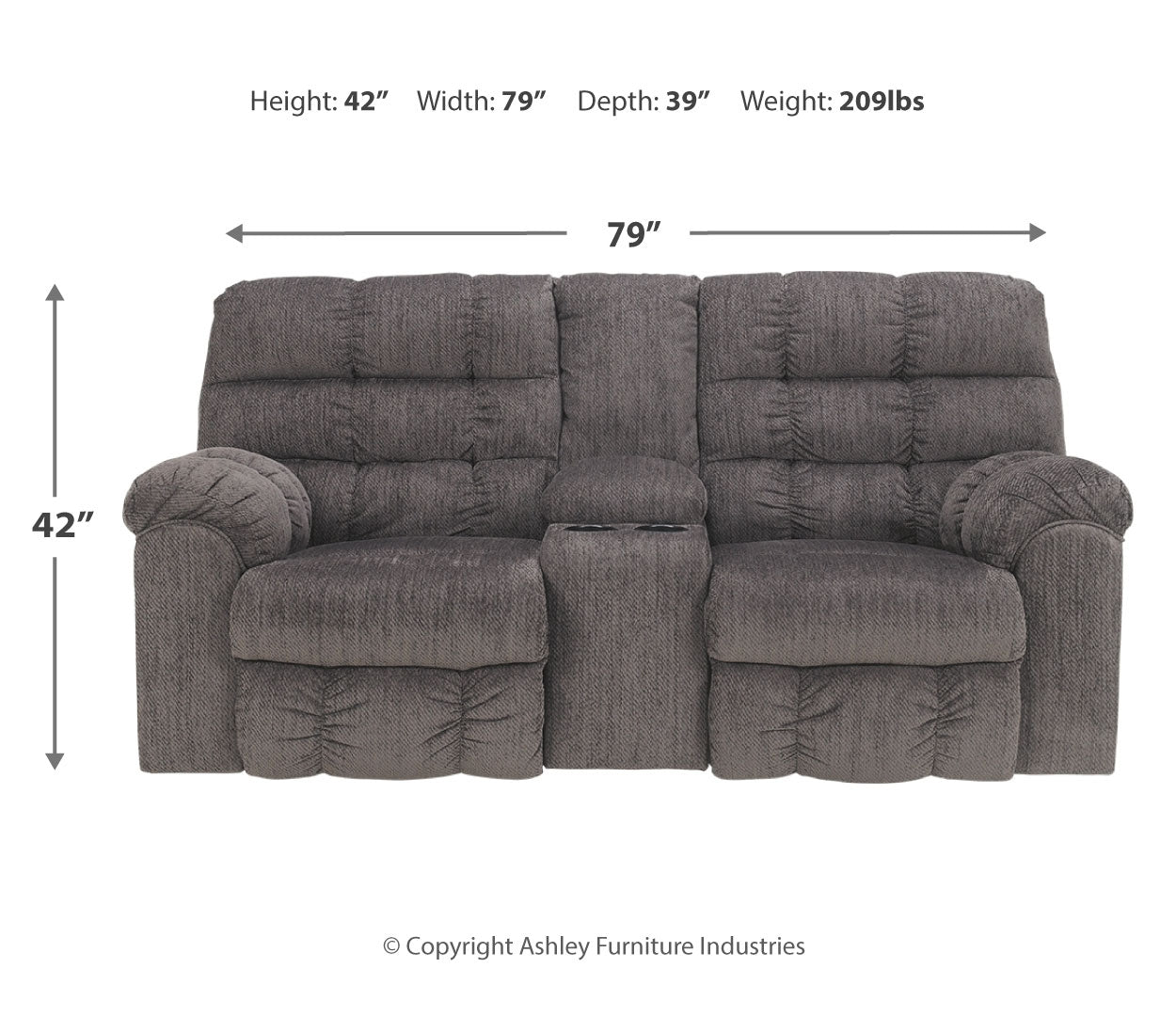 Acieona Reclining Loveseat with Console