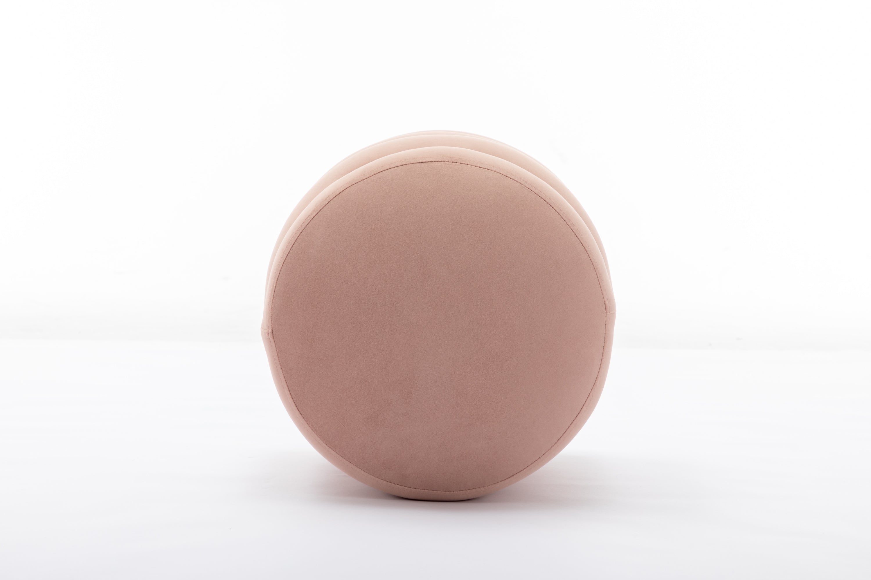 006-Soft Velvet Round Ottoman Footrest Stool,Pink