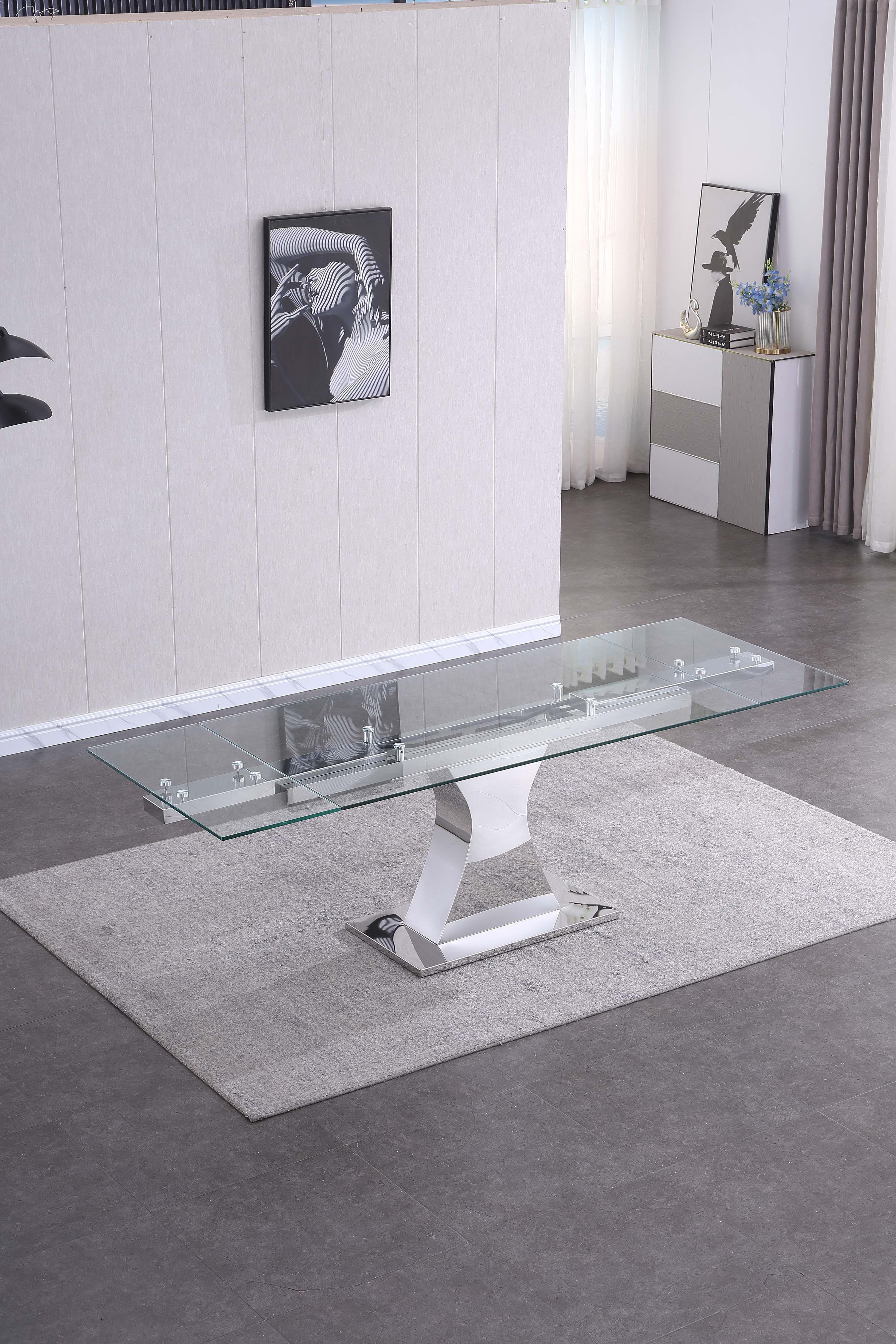Higgerson Extendable Dining Table Glass