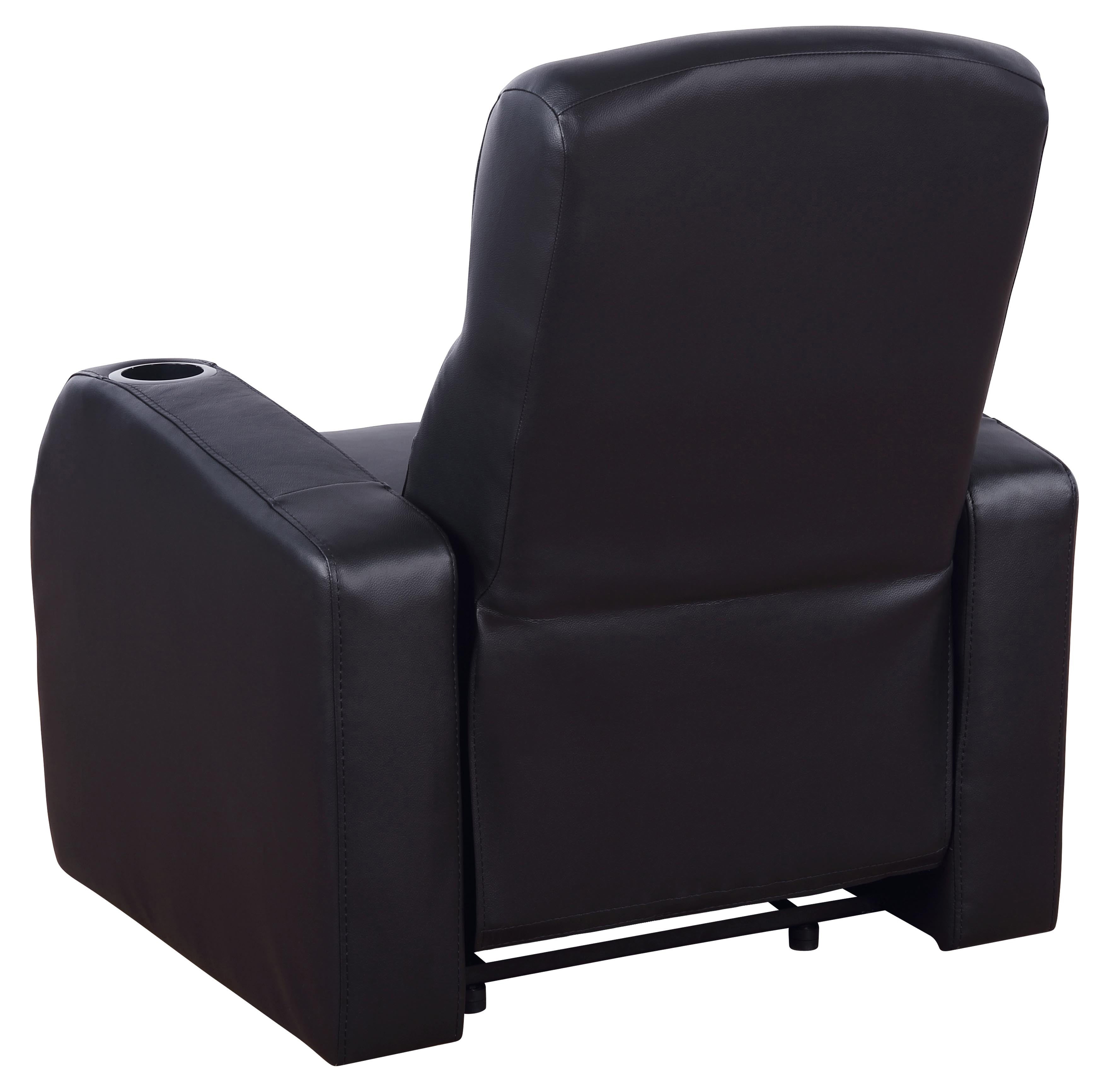 Alwaleed Upholstered Recliner Living Room Set Black Theater Seating Black