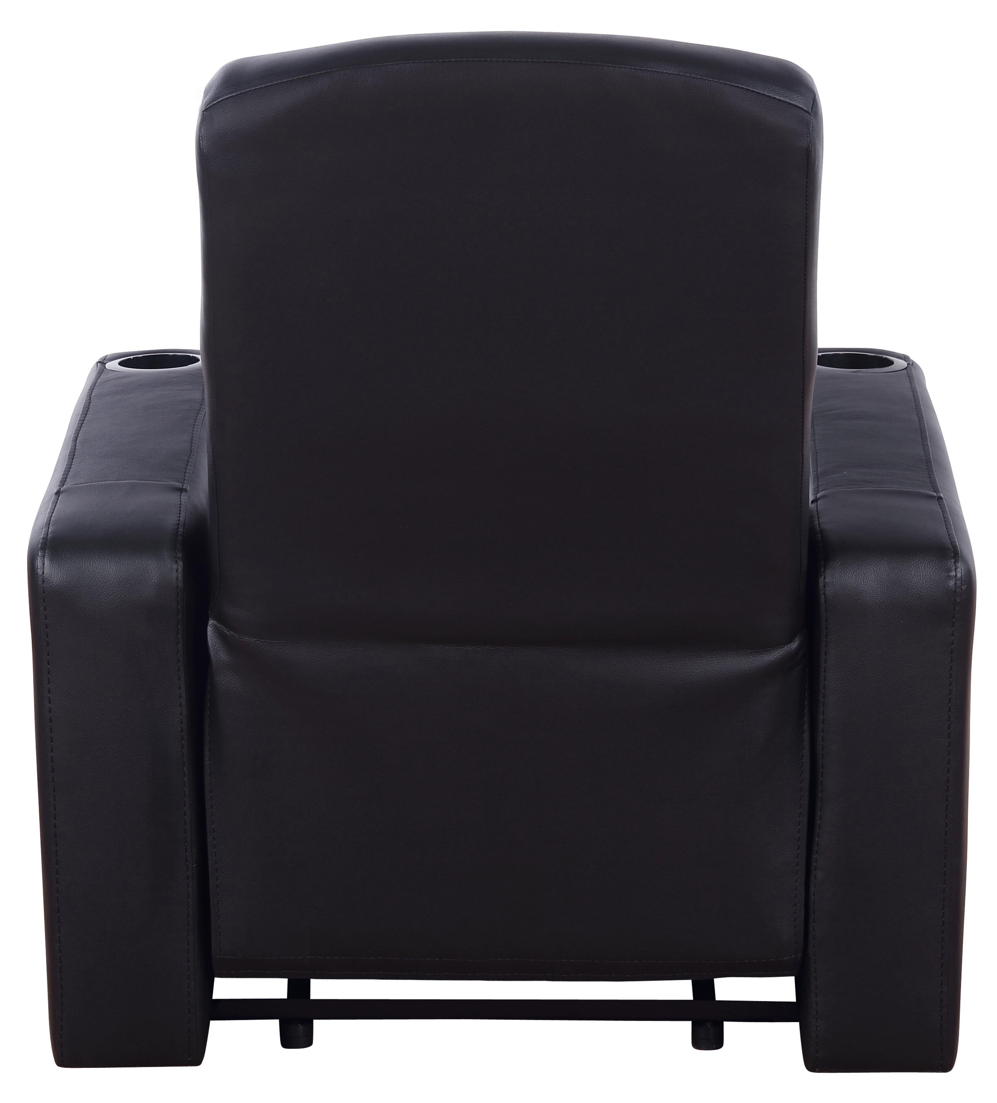 Alwaleed Upholstered Recliner Living Room Set Black Theater Seating Black