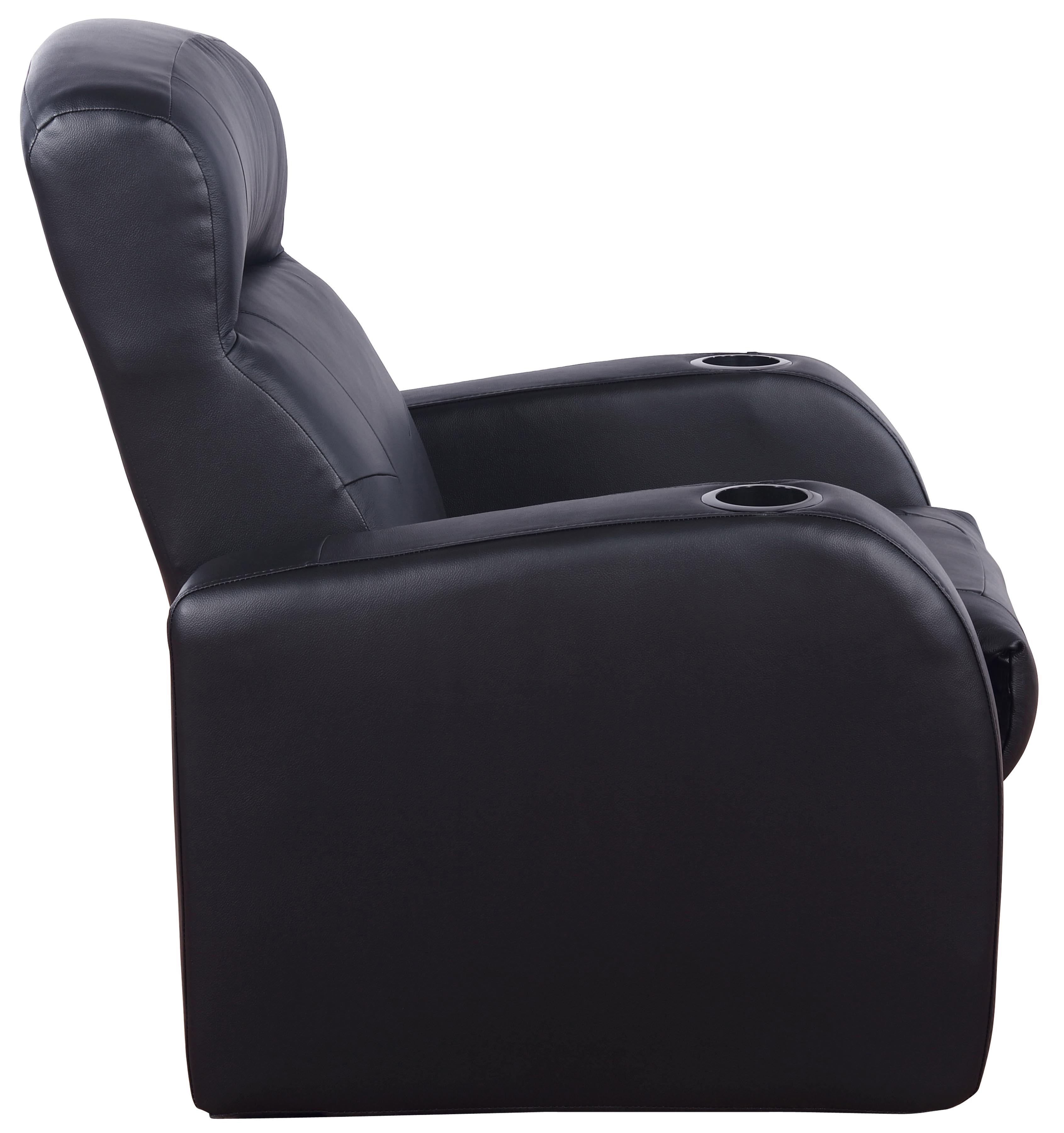 Alwaleed Upholstered Recliner Living Room Set Black Theater Seating Black