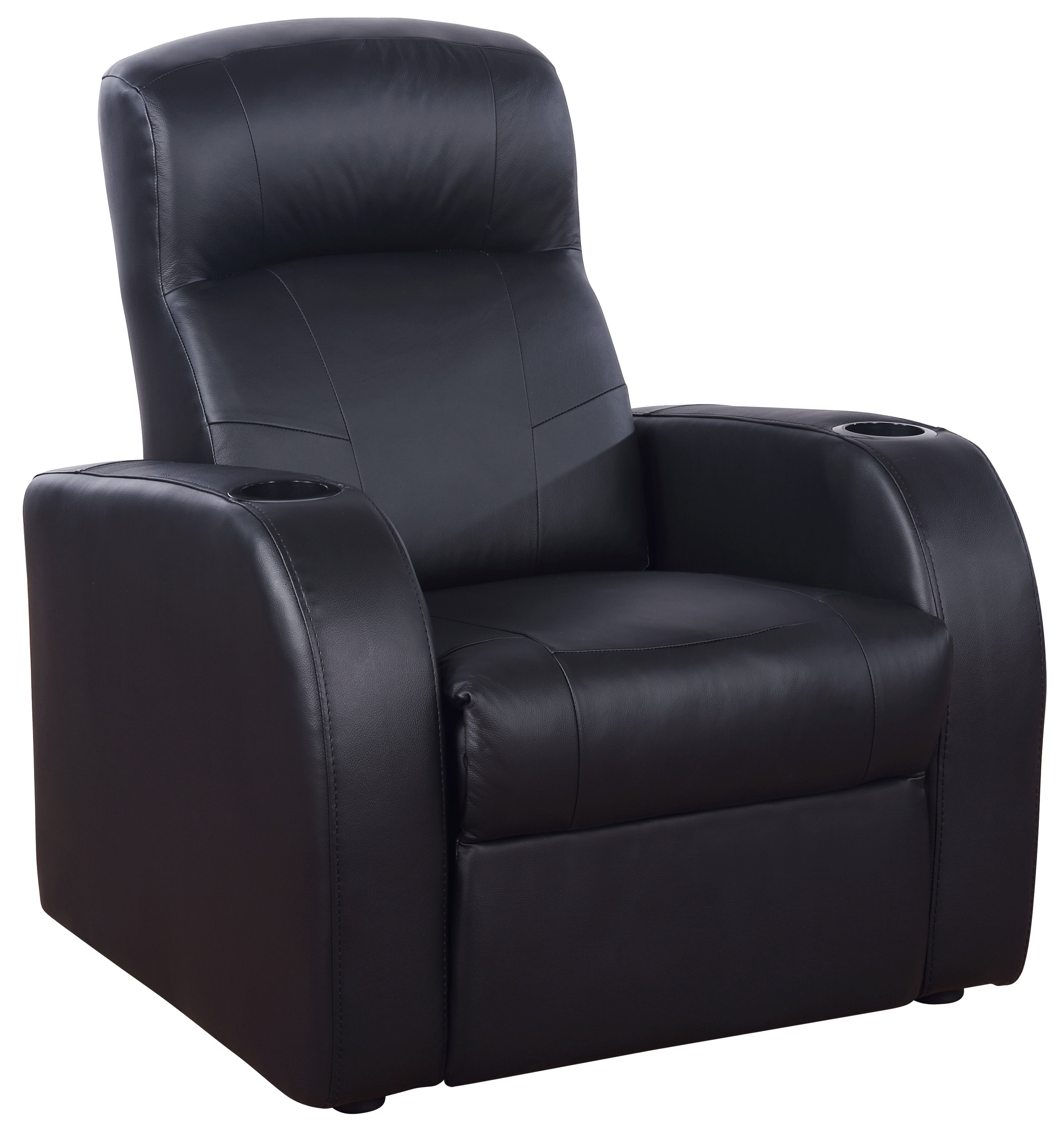 Reynol Upholstered Recliner Living Room Set Black Theater Seating Black