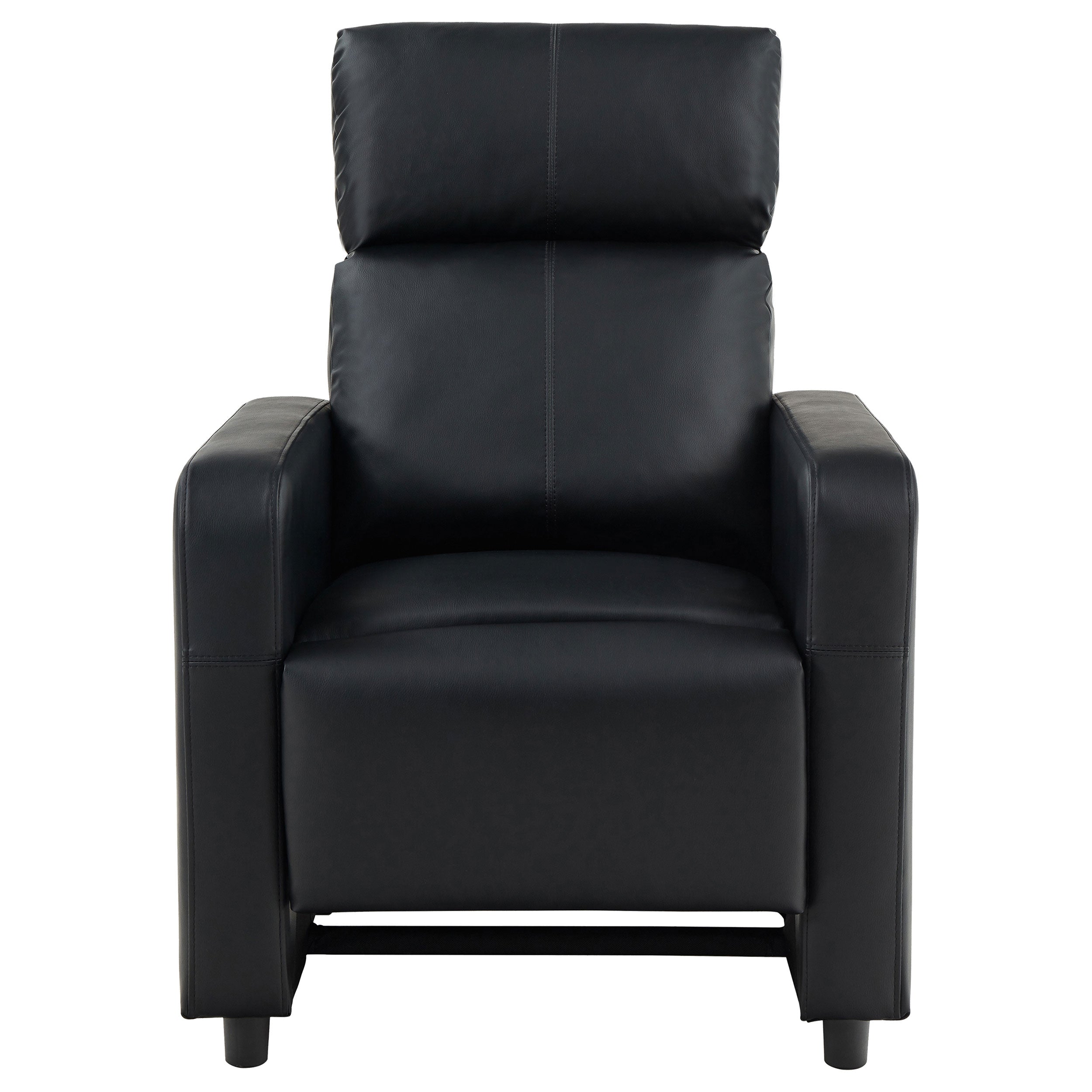 Aliisa Upholstered Tufted Recliner Living Room Set Black Push Back Recliner Black