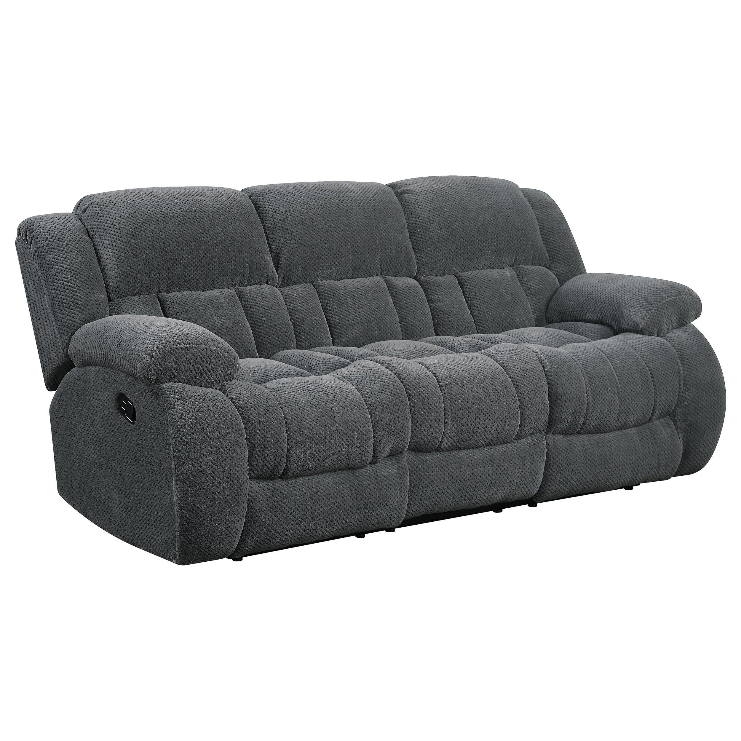 Allysun Upholstered Tufted Living Room Set Motion Sofa Grey