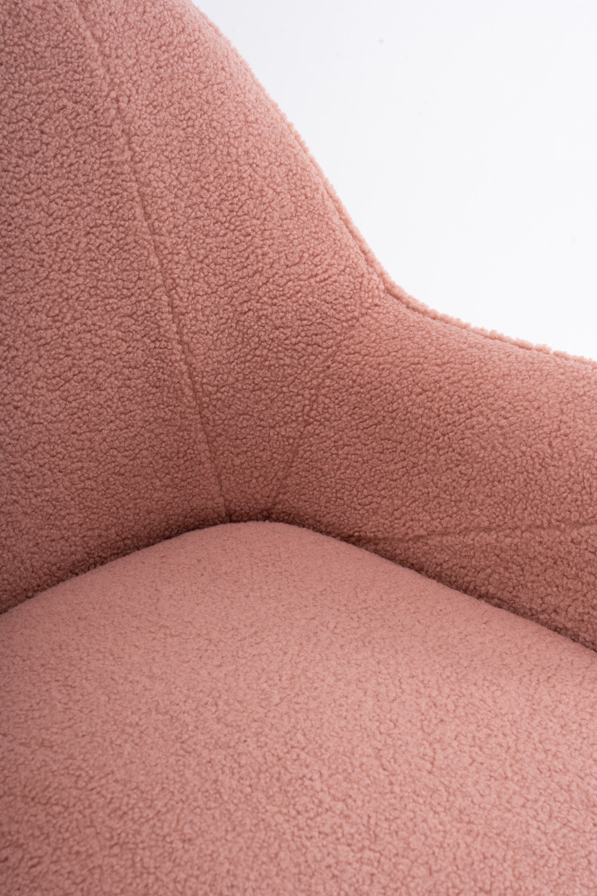 001-Modern Soft Teddy fabric Ergonomics Accent Chair With Gold Legs And Adjustable Legs For Indoor Home,Pink