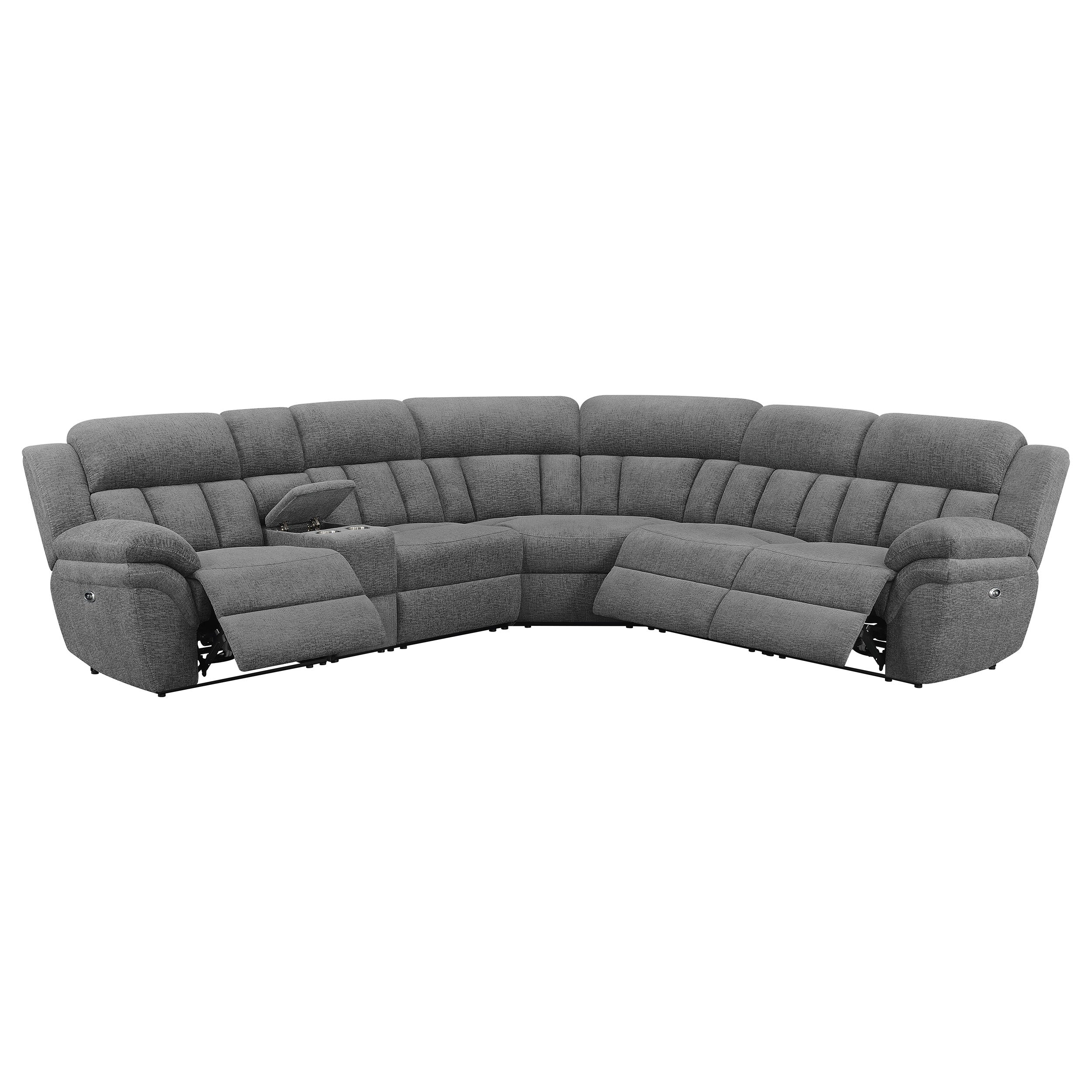 Bahrain 6-piece Upholstered Power Sectional Charcoal