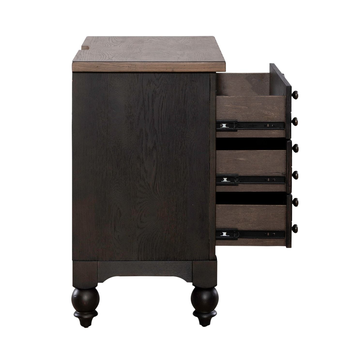 Aumuller Bedside Chest with Charging Station - Black