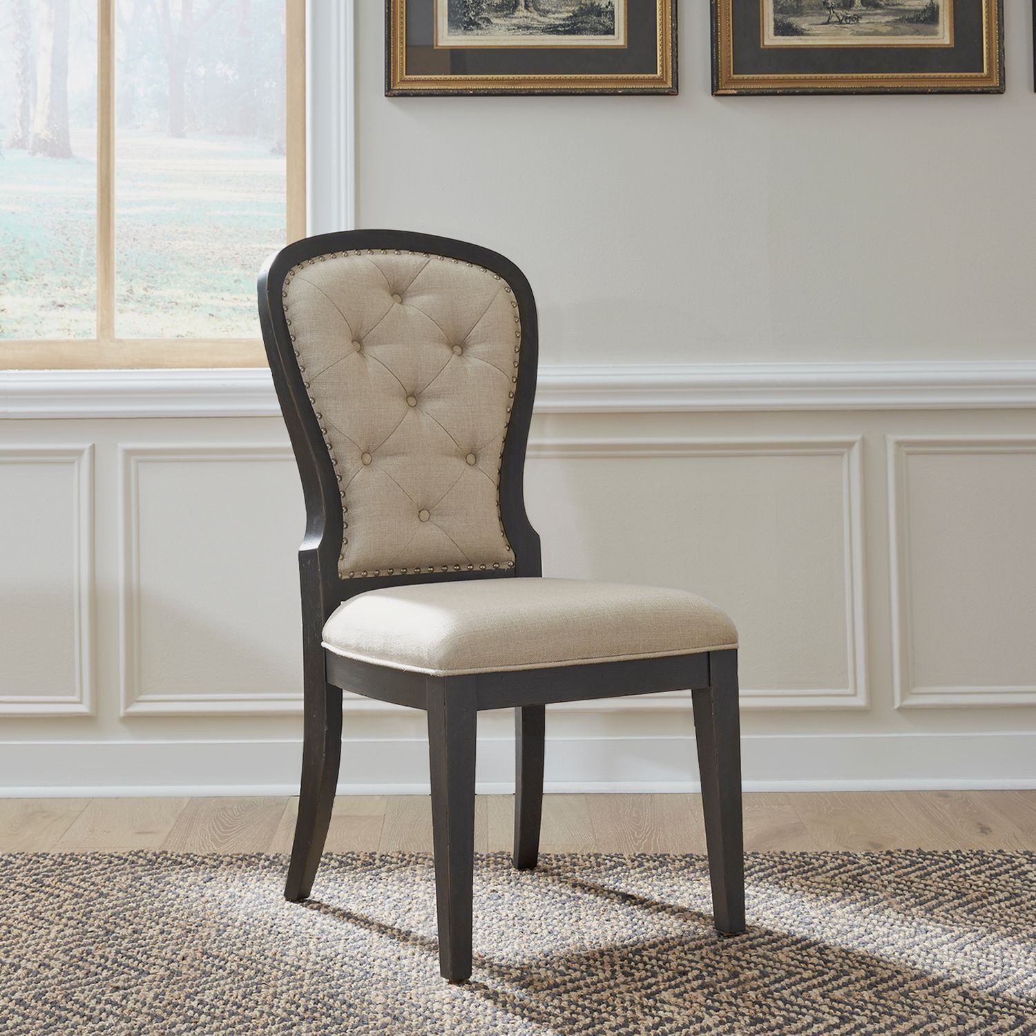 Charlotterose Upholstered Tufted Back Side Chair - Black