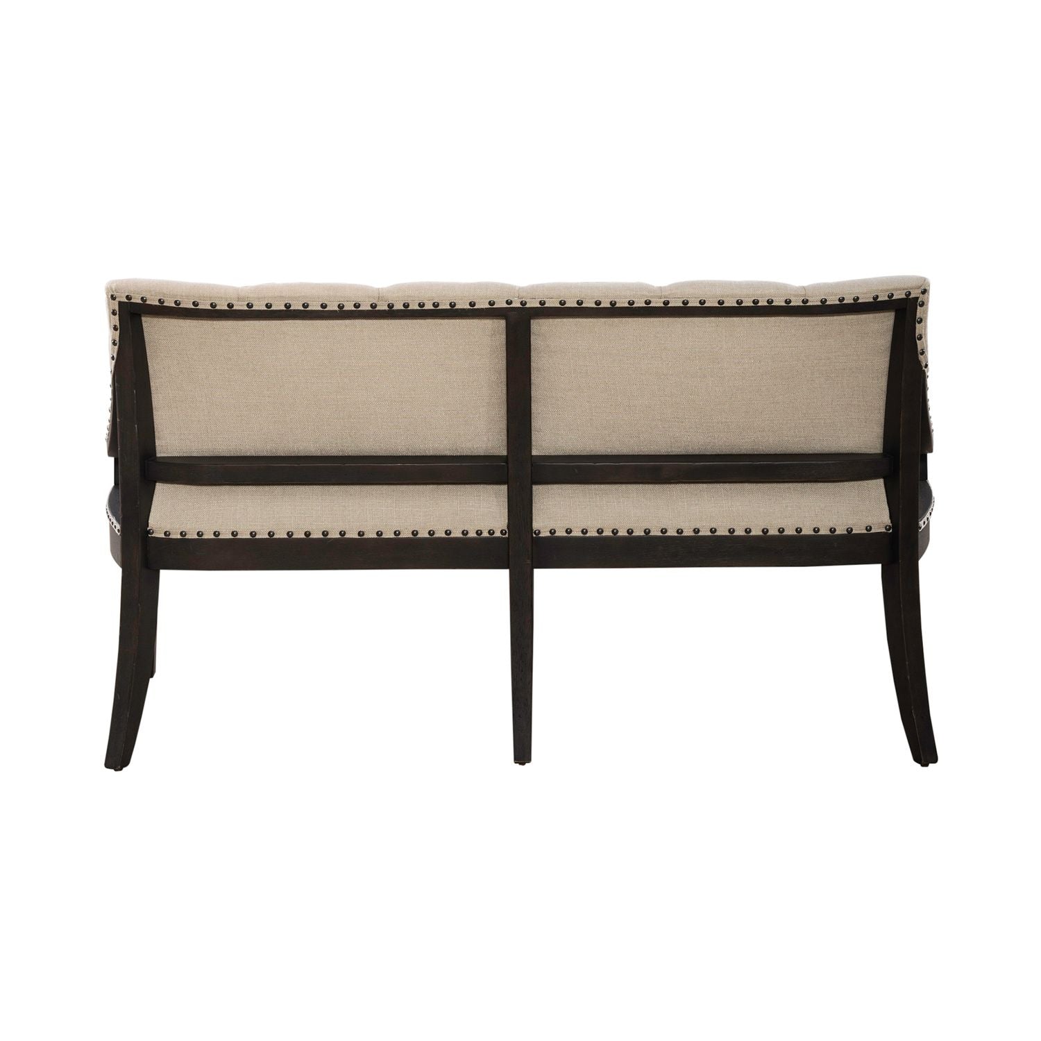 Fayte Upholstered Shelter Dining Bench- Black