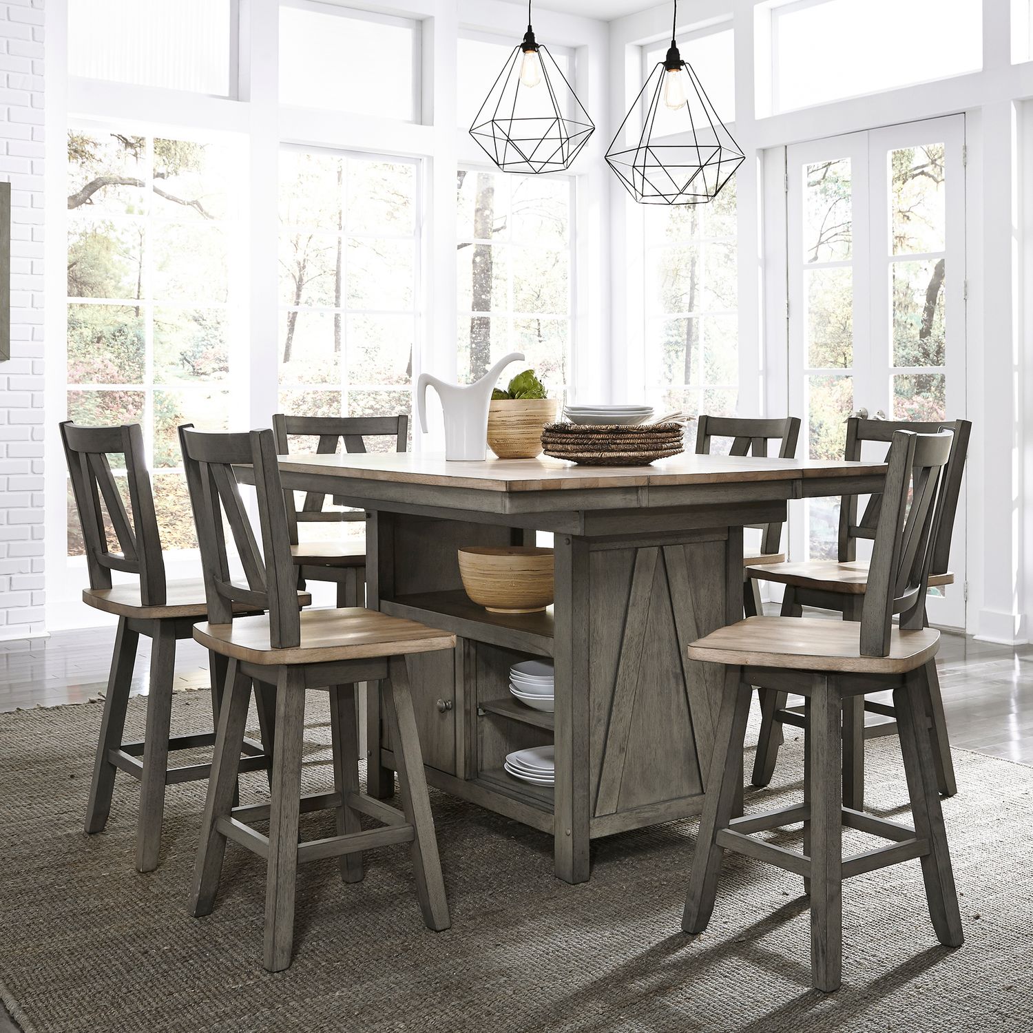 Chantrel 7 Piece Gathering Dining Table Set