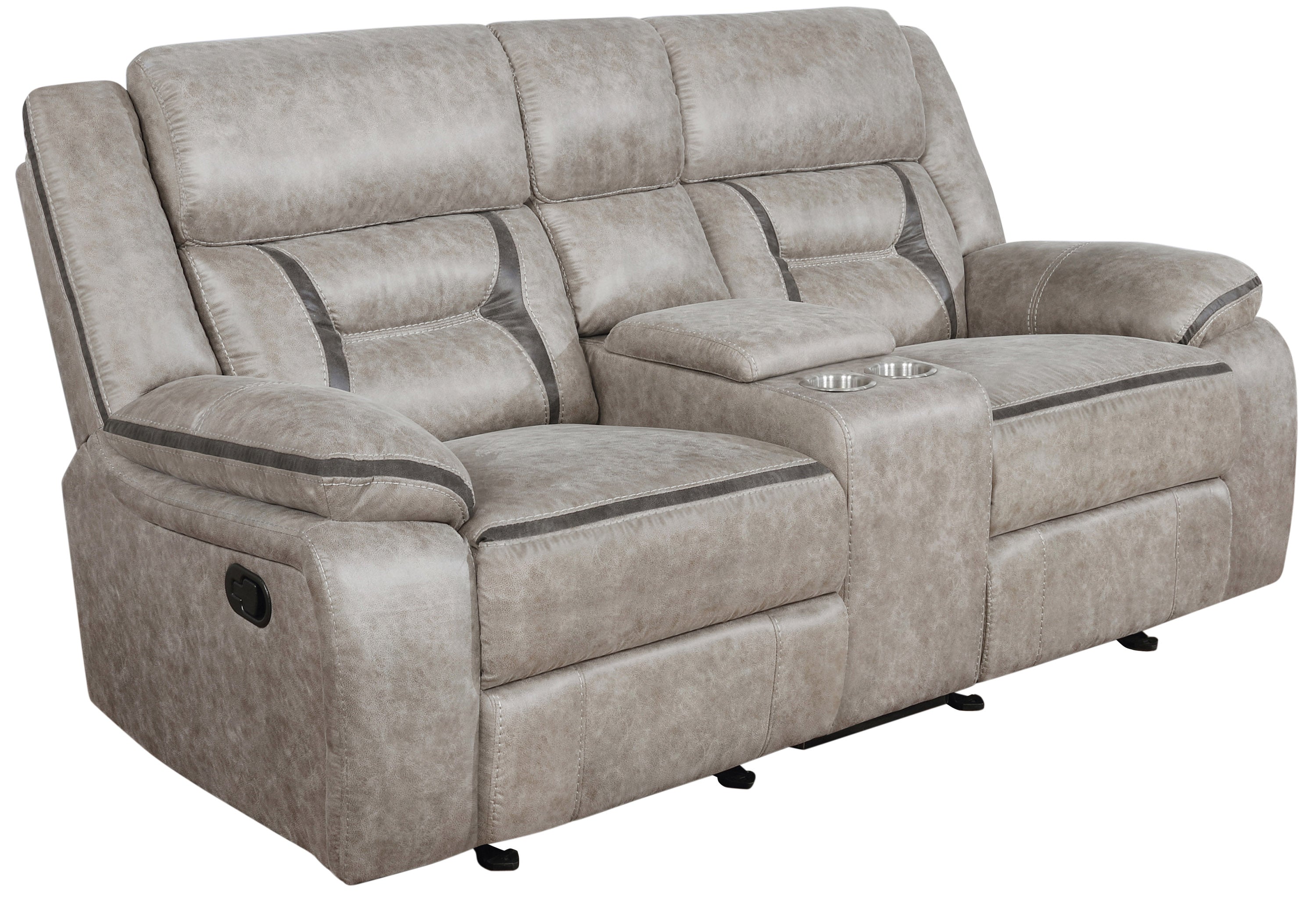 Avinger Upholstered Tufted Back Glider Loveseat Glider Loveseat Beige