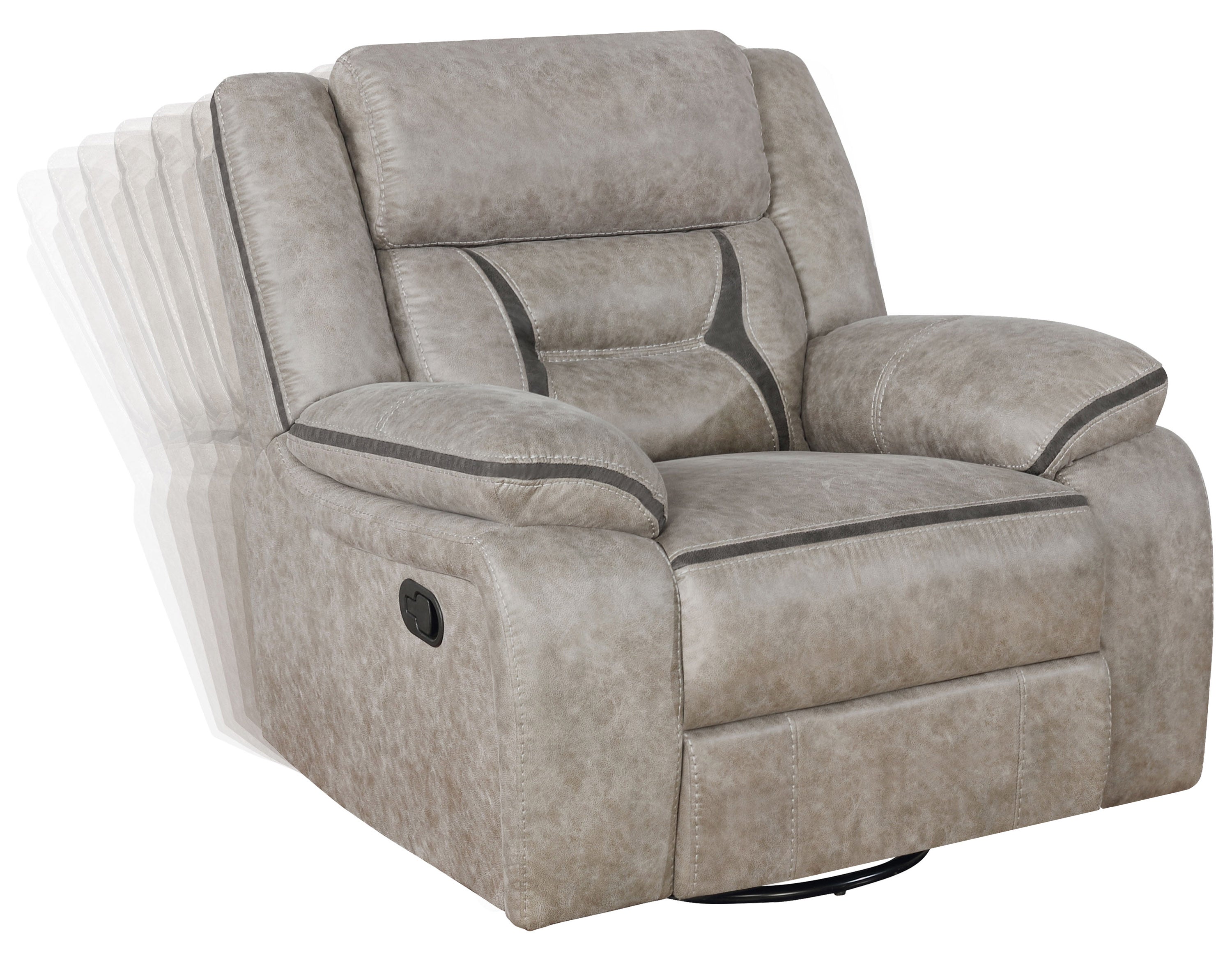 Aluesi Upholstered Tufted Back Glider Recliner Swivel Glider Recliner Beige