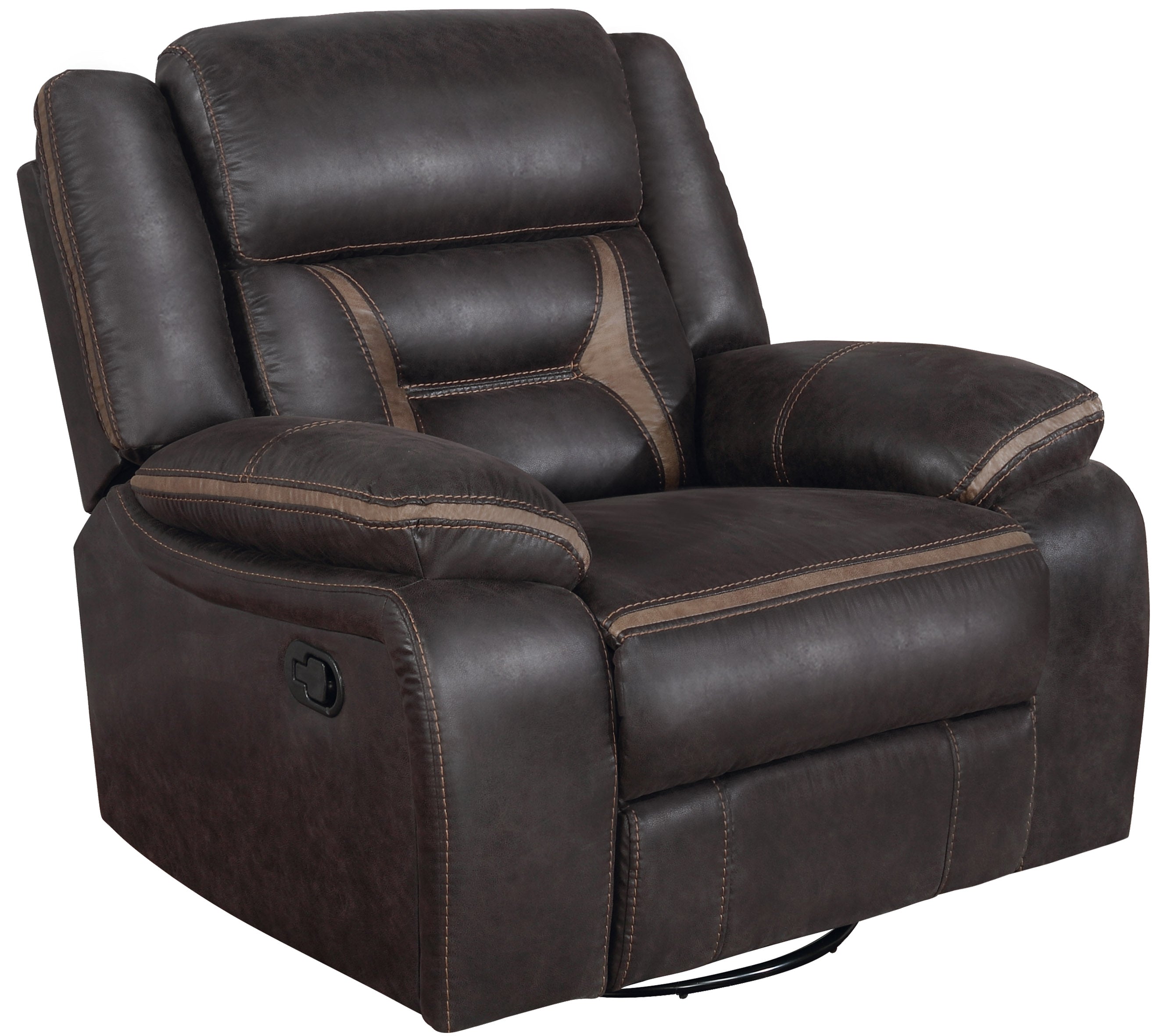 Greer Upholstered Tufted Back Glider Recliner Swivel Glider Recliner Beige