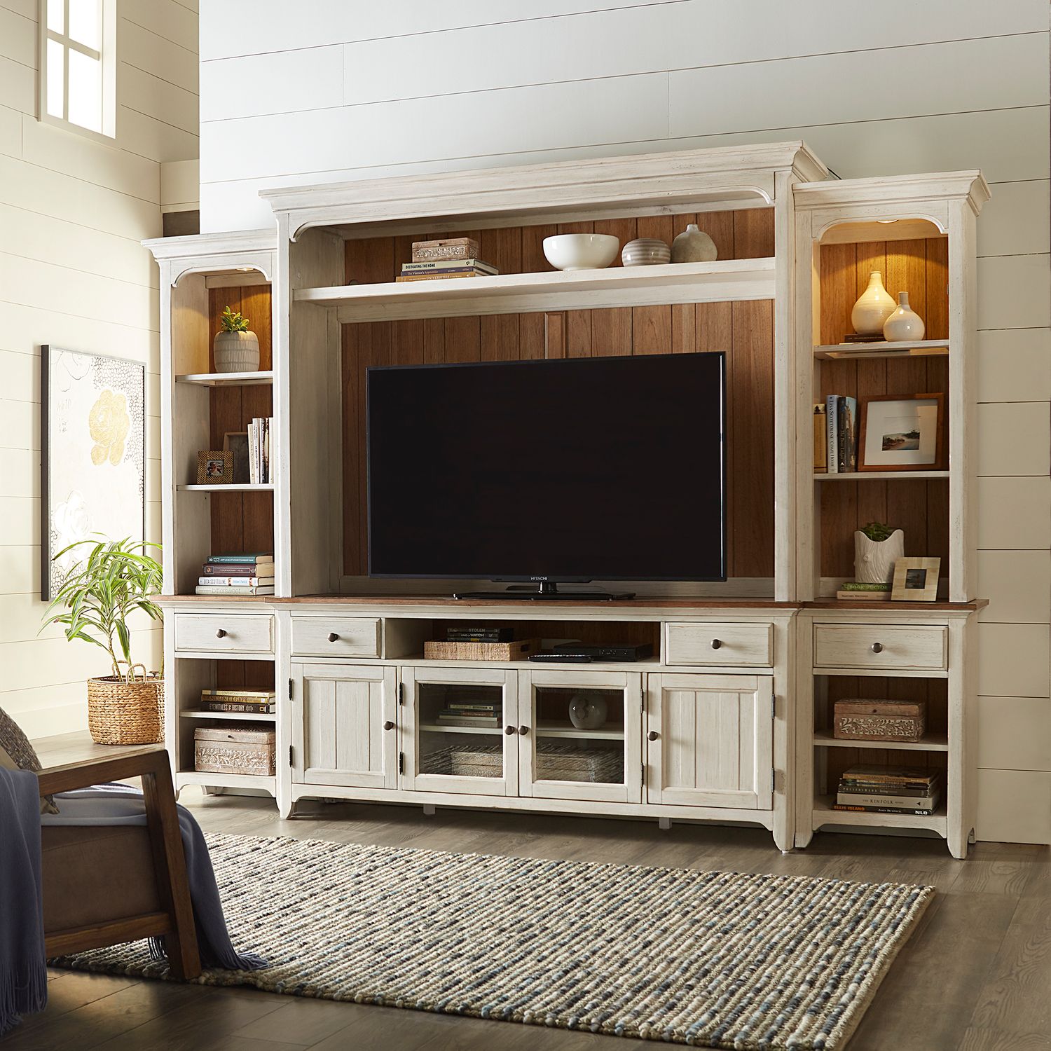 Whalley Entertainment Center TV Stand with Piers