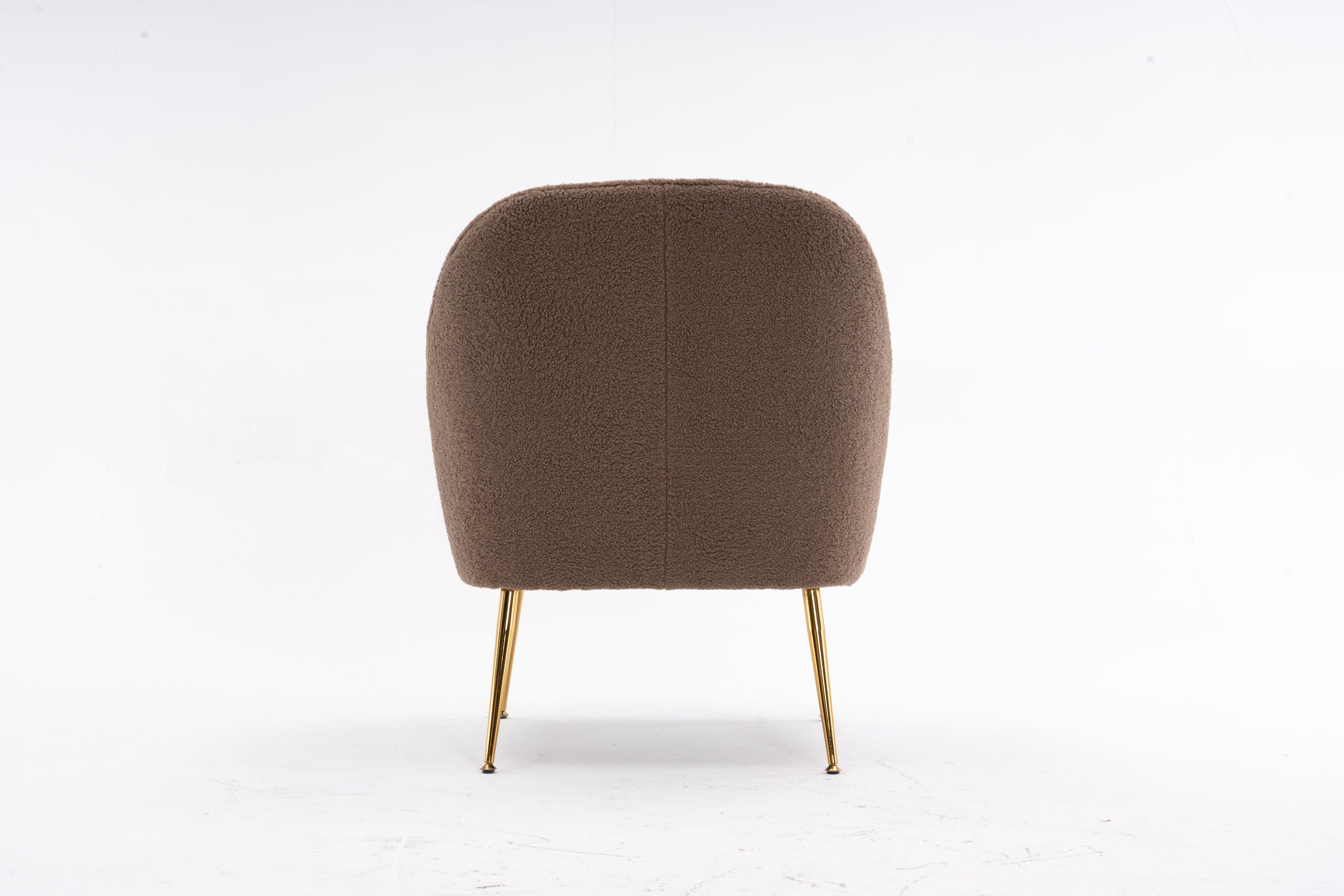 001-Modern Soft Teddy Fabric Accent Chair With Gold Metal Legs For Indoor,Coffee