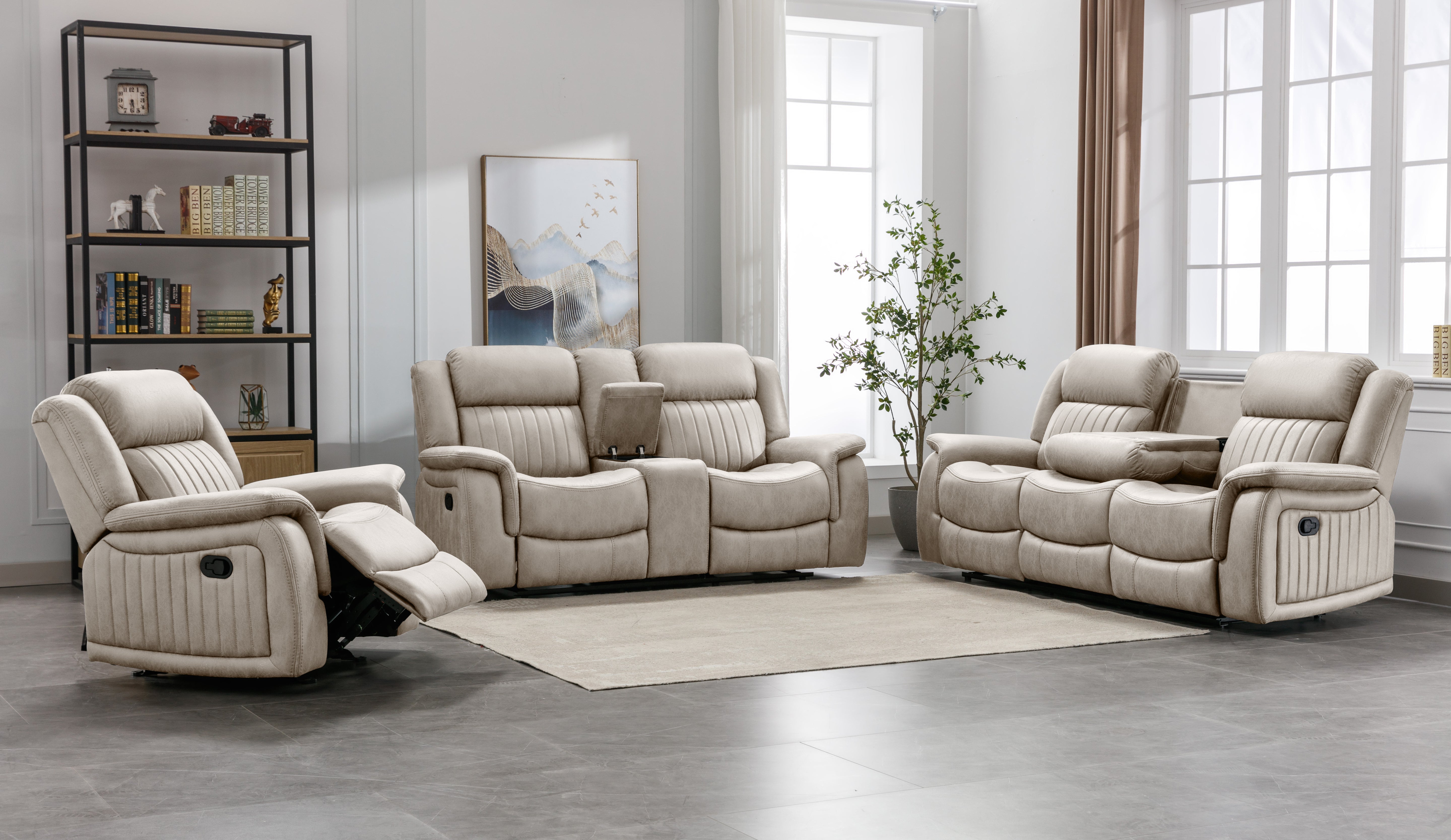 Mckinzi Recliner Living Room Set, Sofa Loveseat Armchair