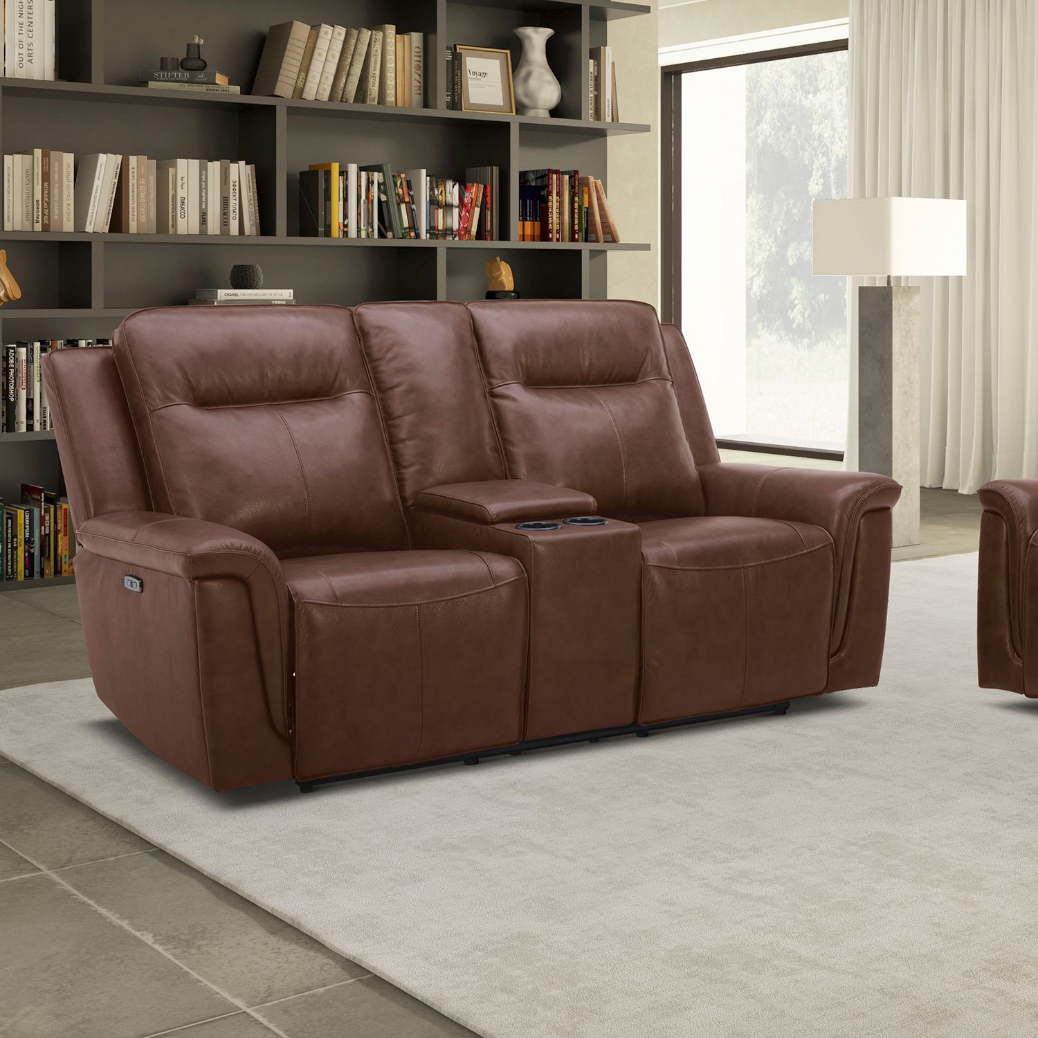 Cvitan Loveseat with Console - Cognac