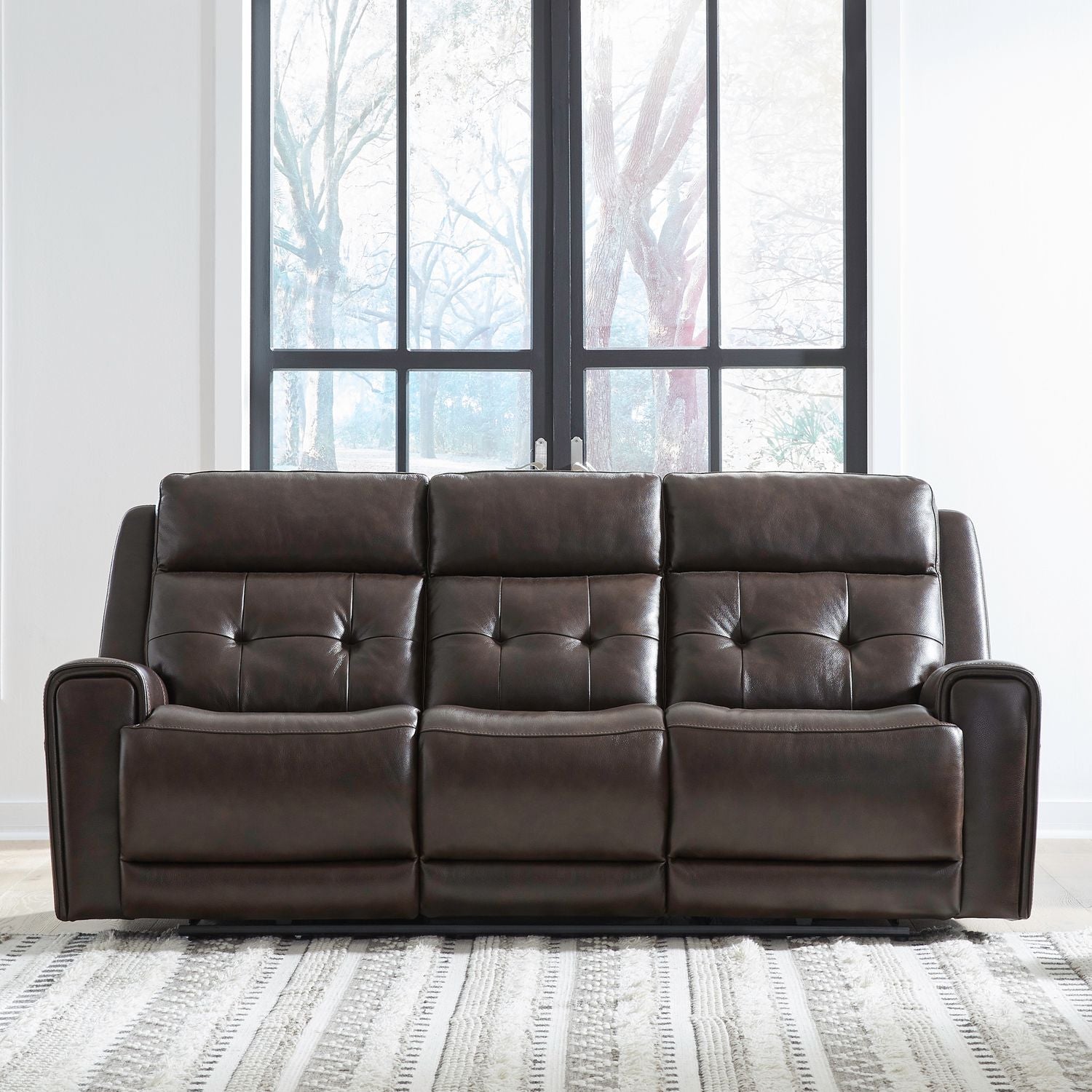 Junias Recliner Sofa - Dark Brown