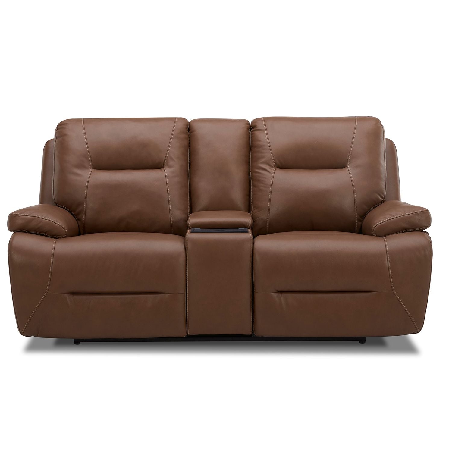 Dalanee Recliner Loveseat with Console - Saddle