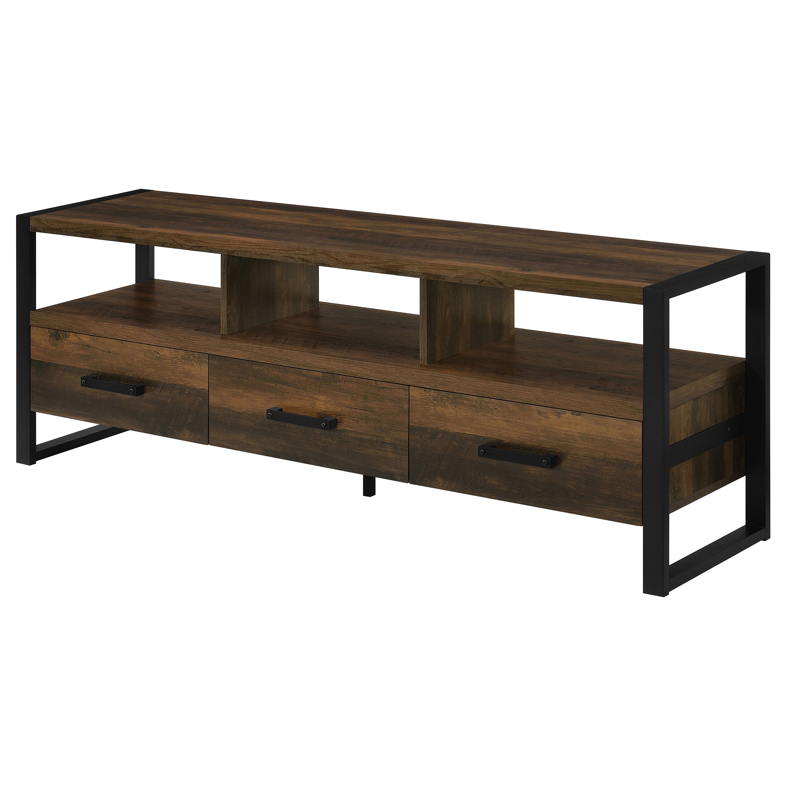 James 3-drawer Composite Wood 60" TV Stand Dark Pine