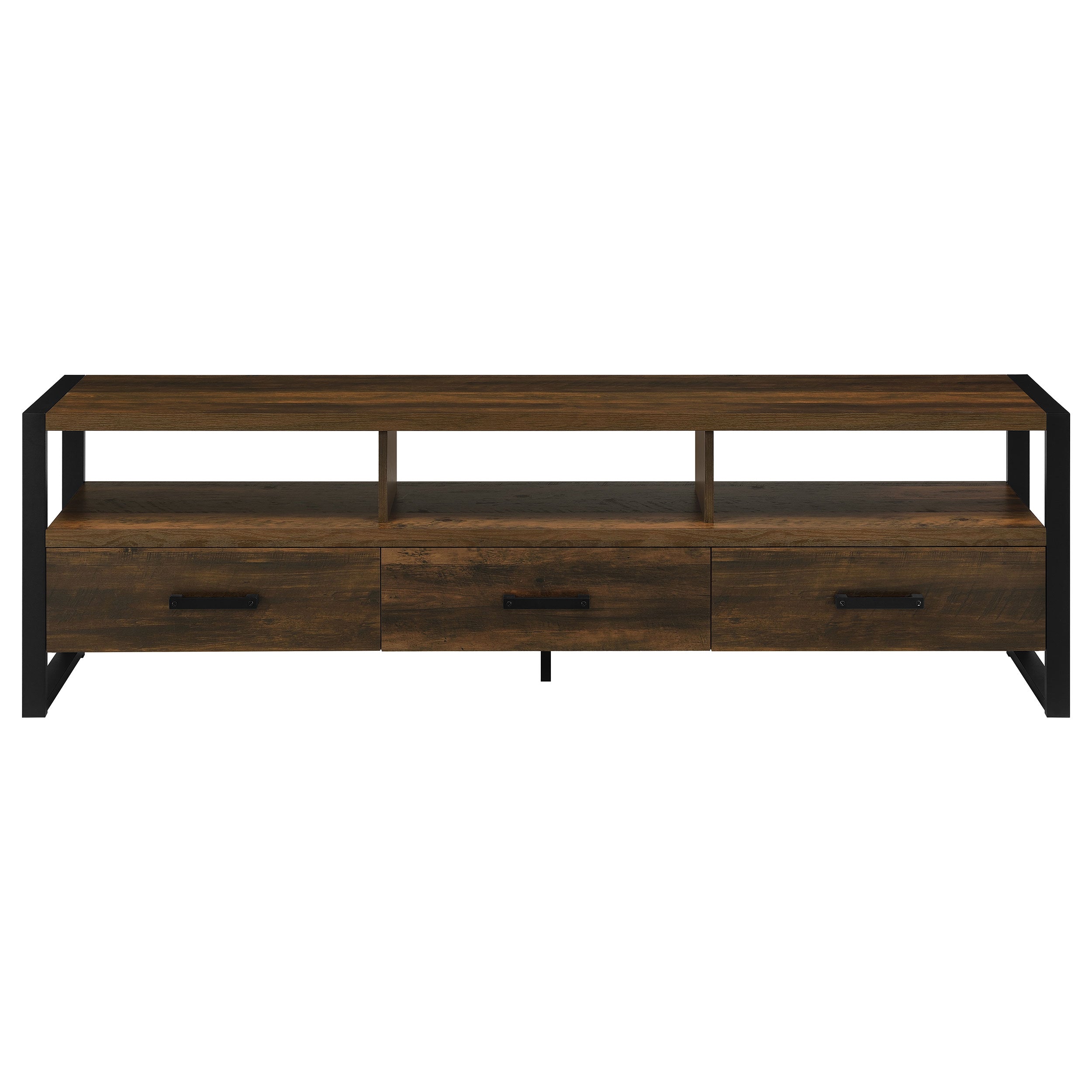 James 3-drawer Composite Wood 71" TV Stand Dark Pine