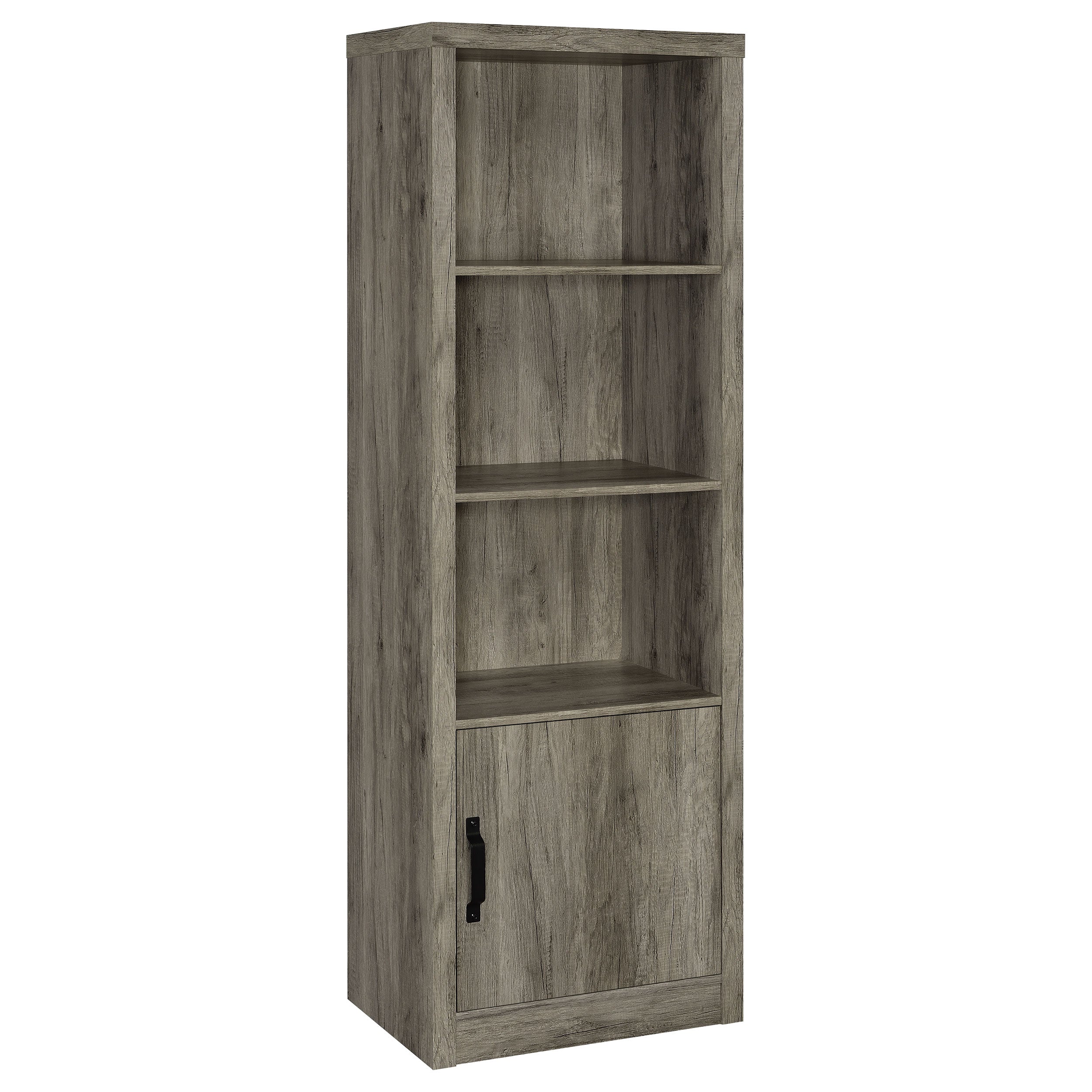 Burke 3-shelf Media Tower With Storage Cabinet Grey Driftwood