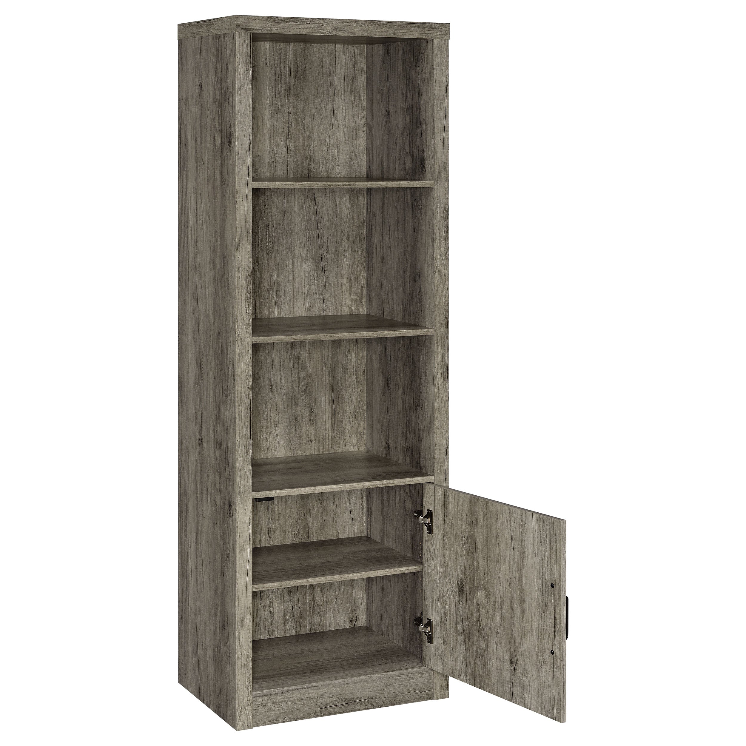 Burke 3-shelf Media Tower With Storage Cabinet Grey Driftwood