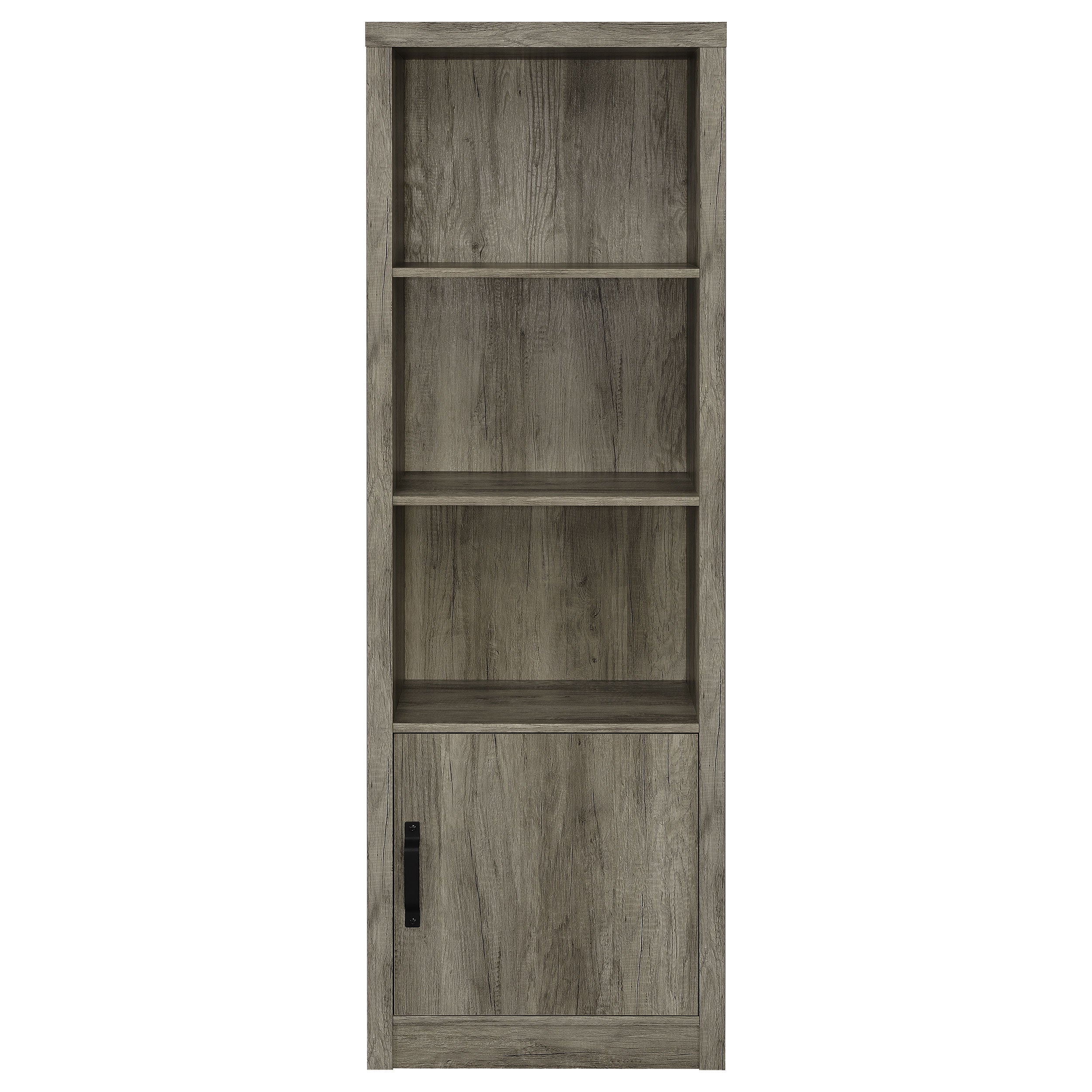 Burke 3-shelf Media Tower With Storage Cabinet Grey Driftwood