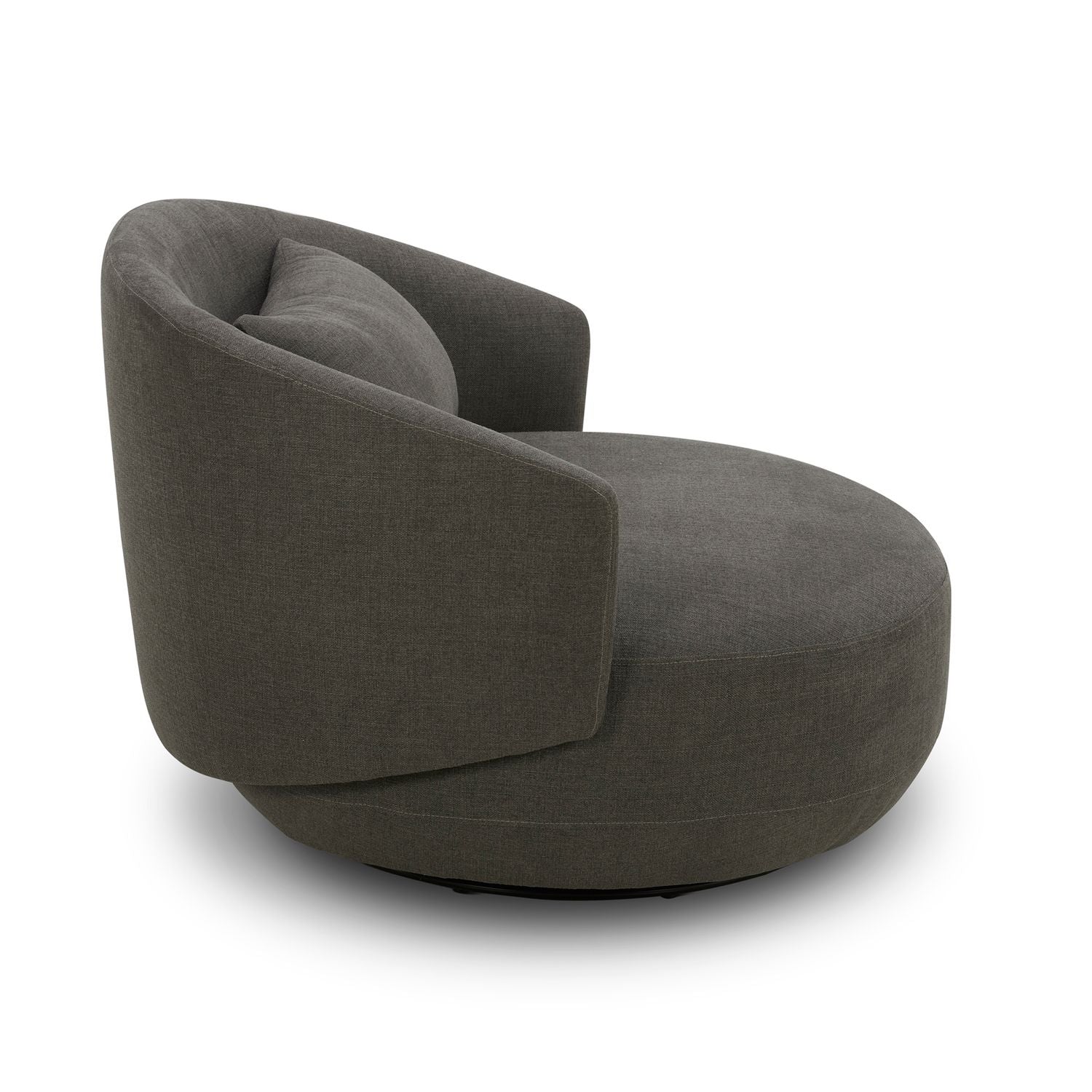 Cassundra Upholstered Swivel Cuddler Chair - Charcoal