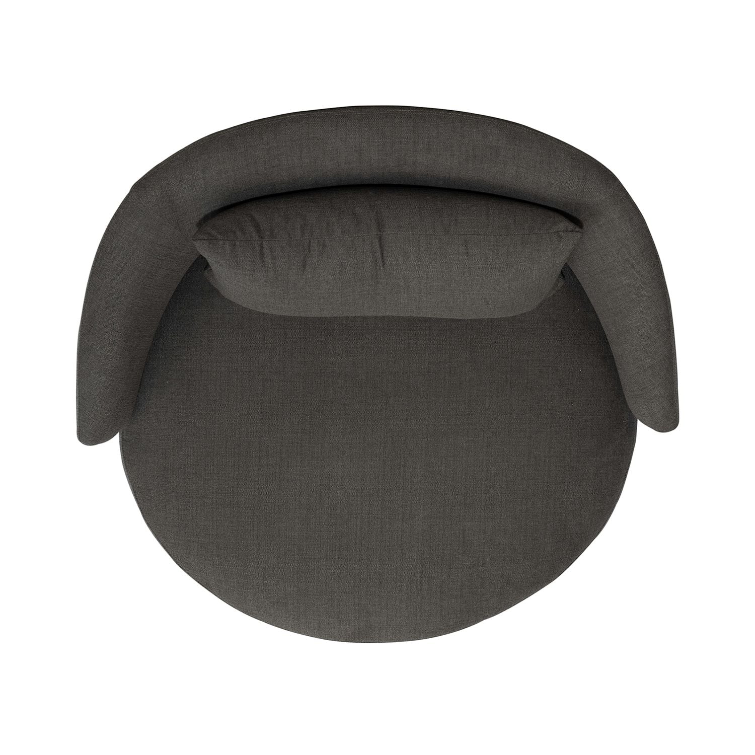 Cassundra Upholstered Swivel Cuddler Chair - Charcoal