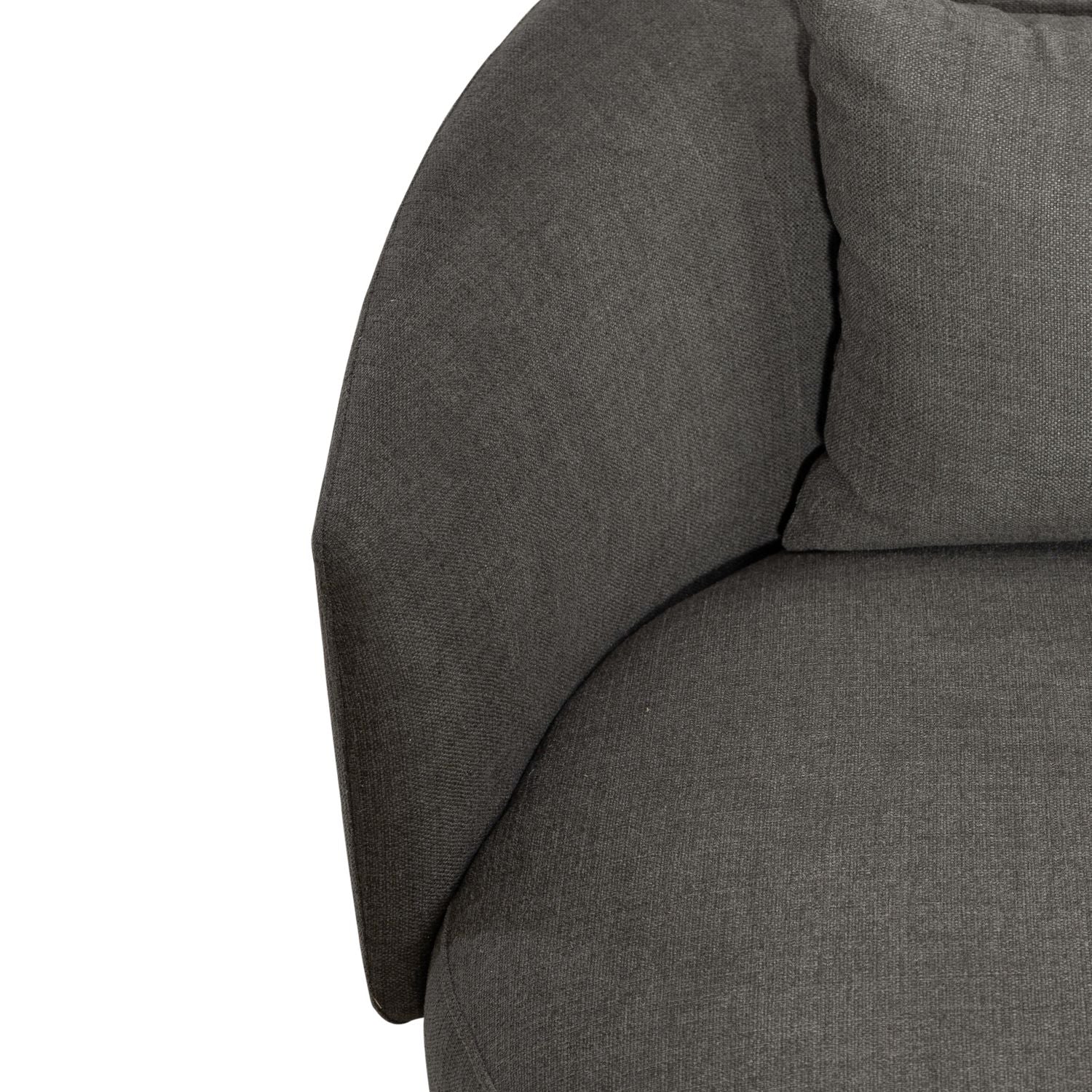 Cassundra Upholstered Swivel Cuddler Chair - Charcoal