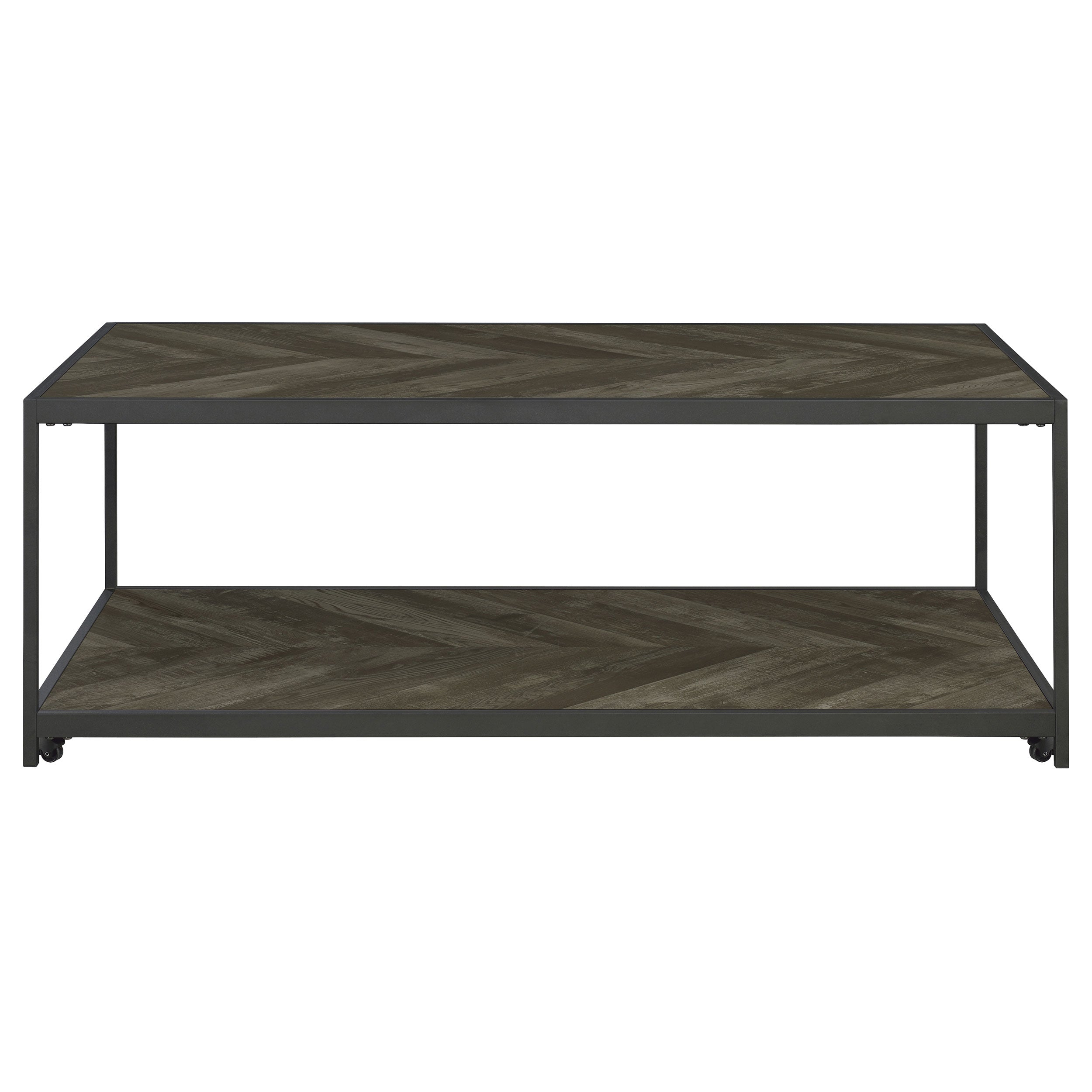 Beckley Chevron Coffee Table Rustic Grey Herringbone