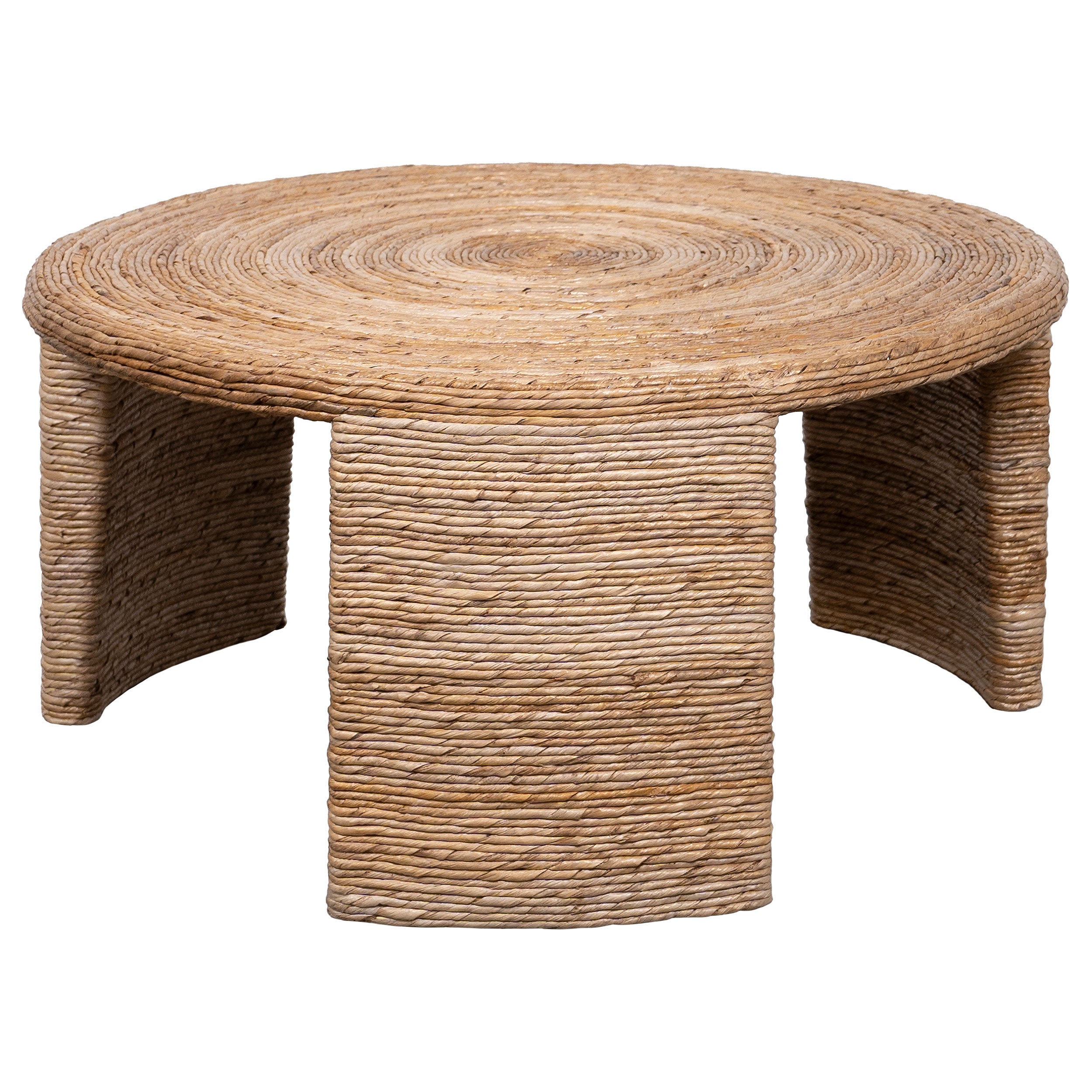 Artina Woven Rattan Round Coffee Table Natural Brown