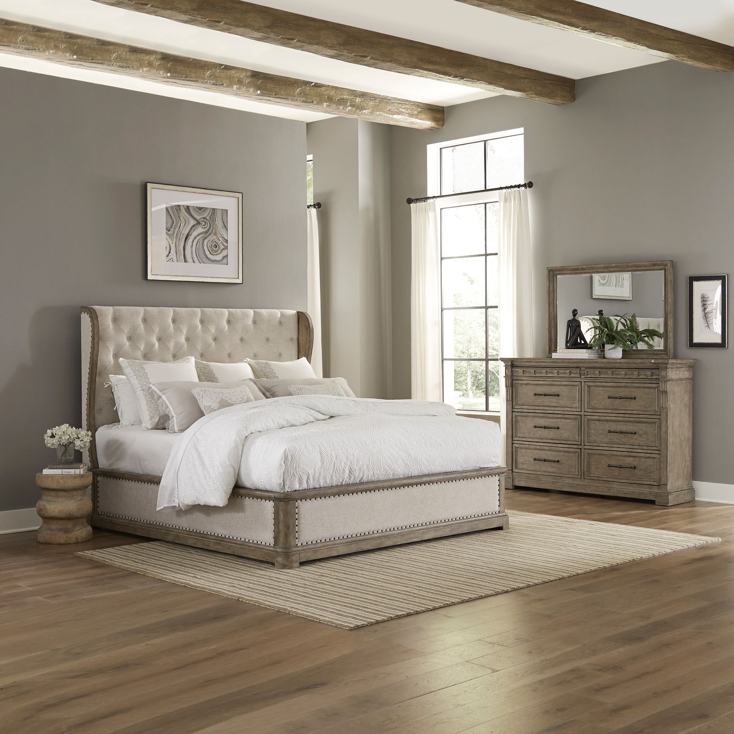 Brizza King Shelter Bed, Dresser & Mirror