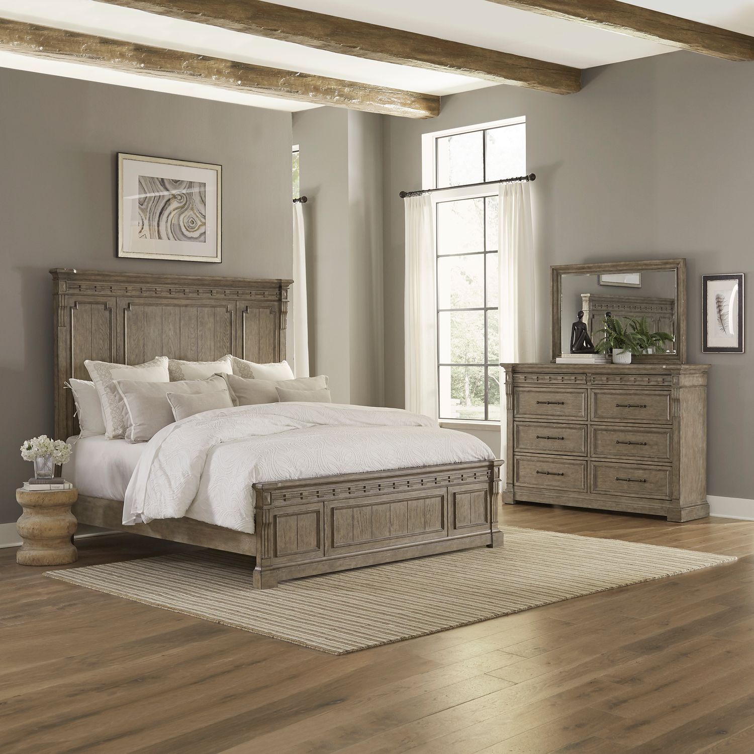 Belbin Queen Panel Bed, Dresser & Mirror