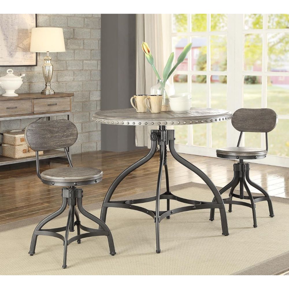 Reshay 3Pc Pack Adjustable Counter Height Table Set