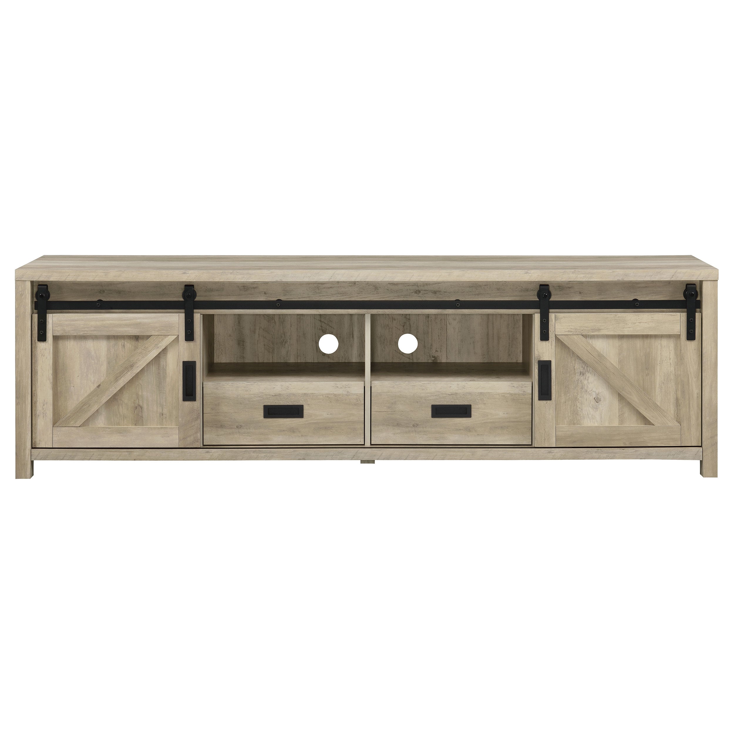 Altab Rectangular TV Console with 2 Sliding Doors Tv Stand Brown