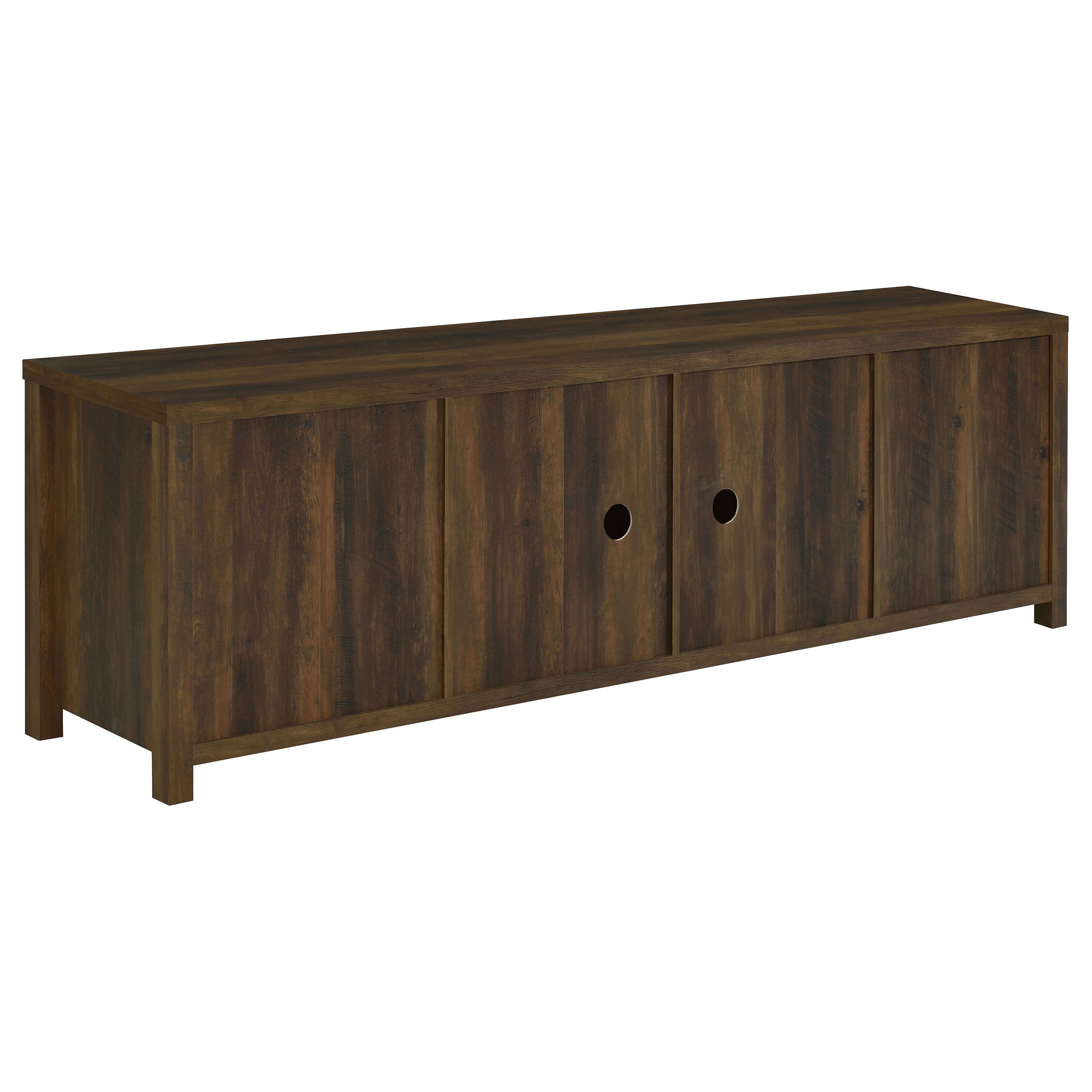 Madra Rectangular TV Console with 2 Sliding Doors Tv Stand Brown