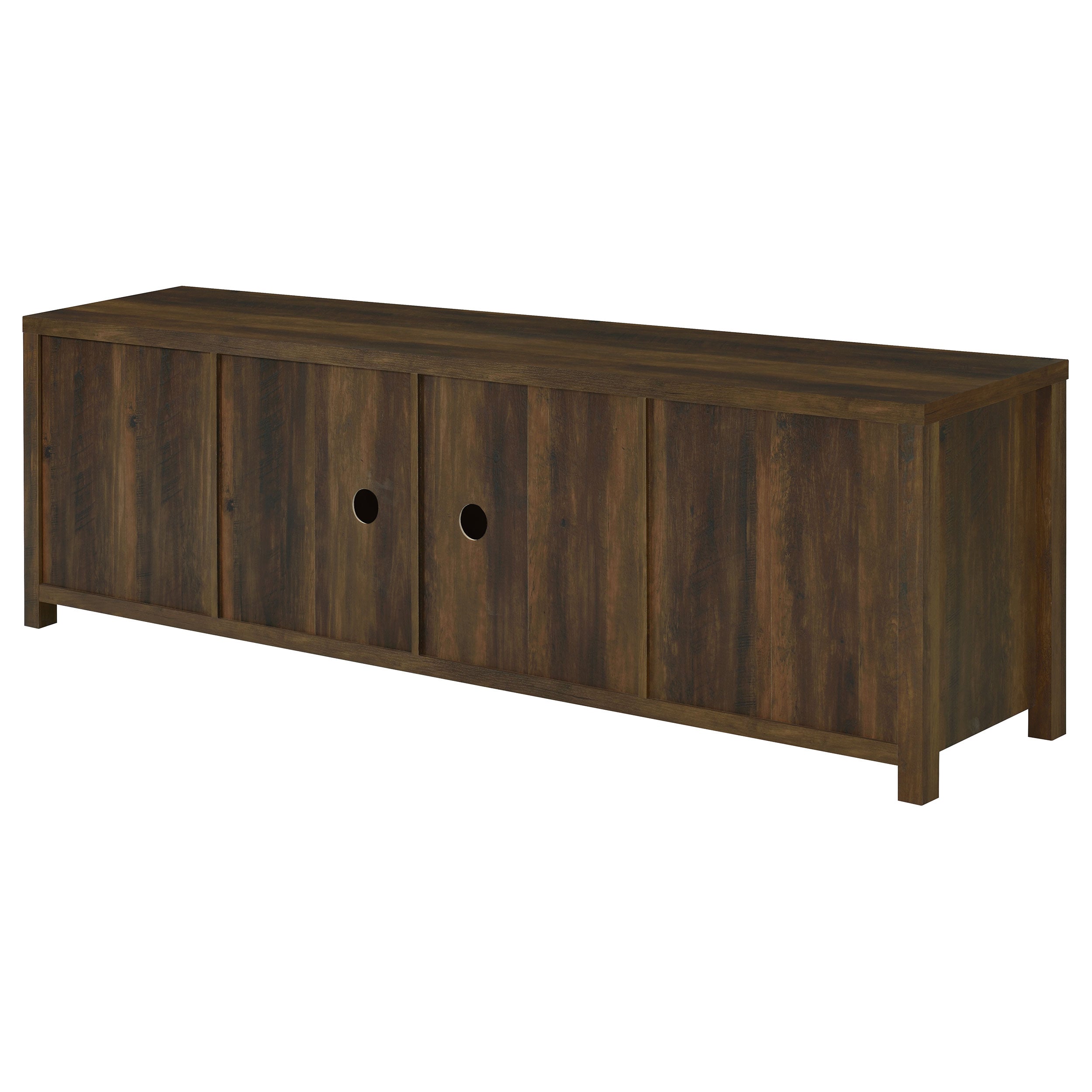 Madra Rectangular TV Console with 2 Sliding Doors Tv Stand Brown