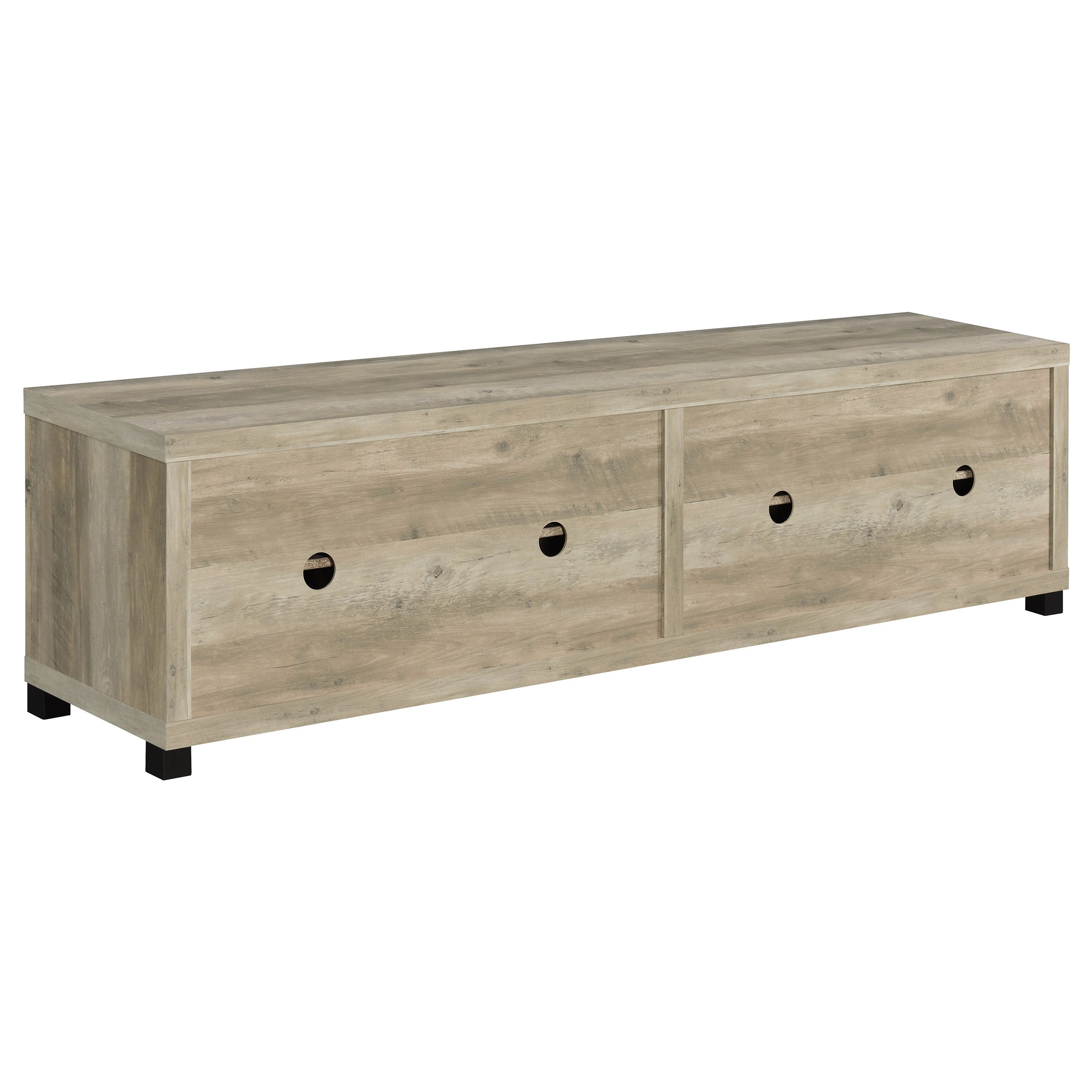 Lauro Rectangular TV Console with Glass Doors Tv Stand Brown