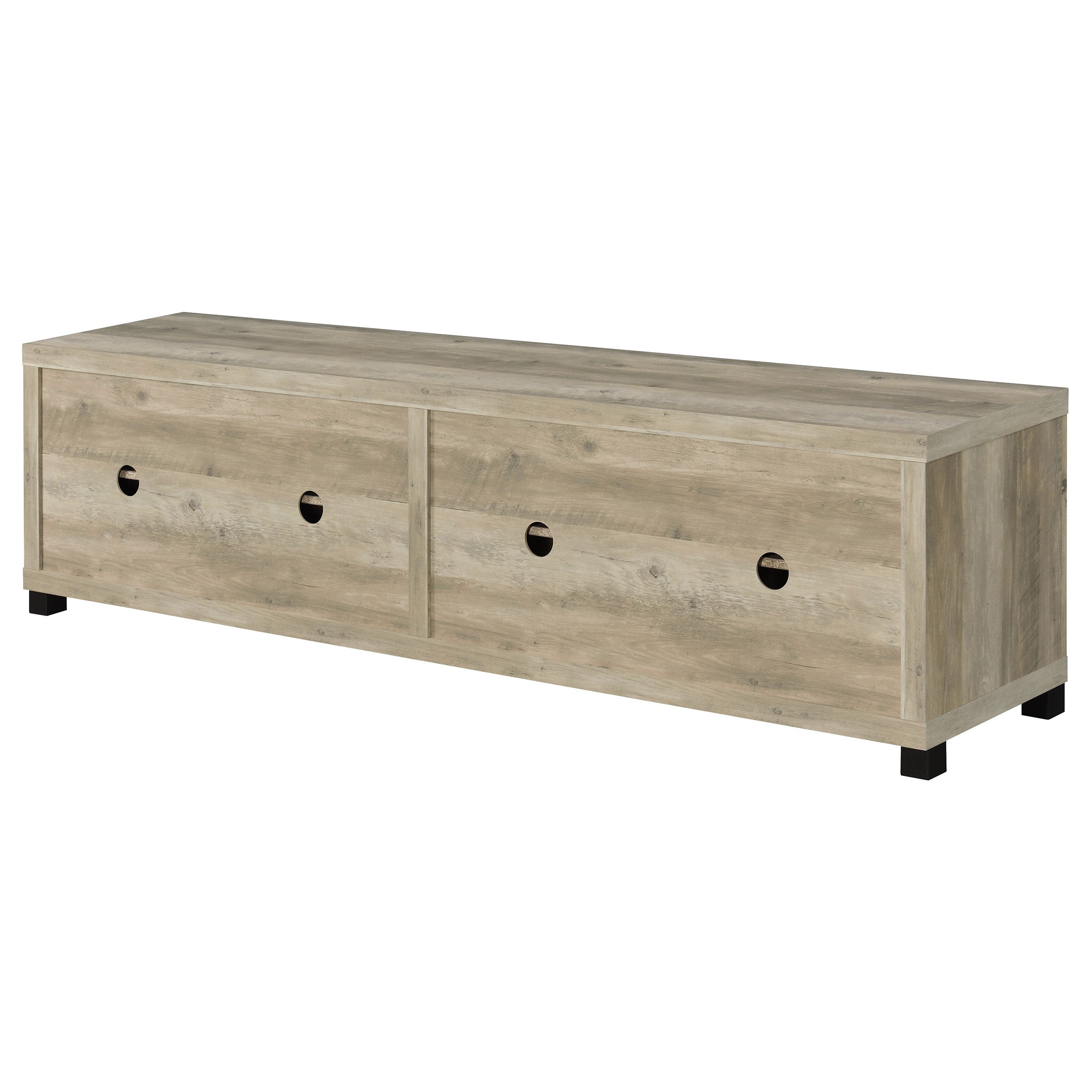 Lauro Rectangular TV Console with Glass Doors Tv Stand Brown