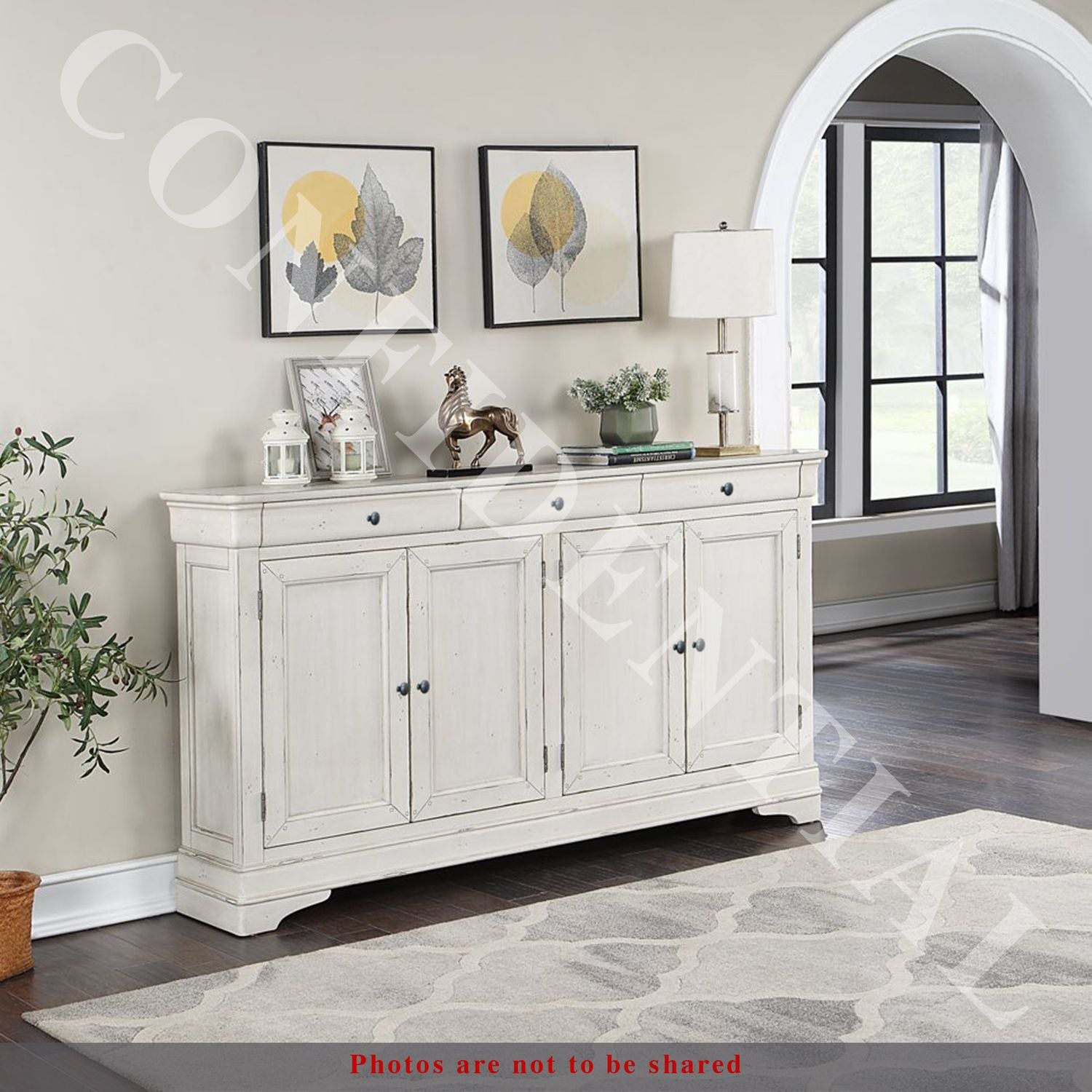 Cavato Hall Buffet - White