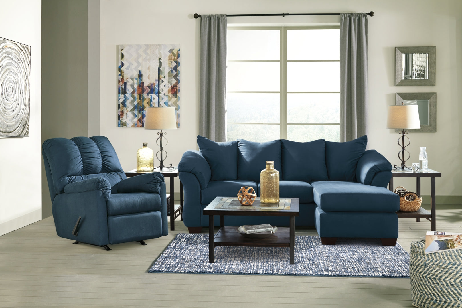 Darcy Sofa Chaise and Loveseat