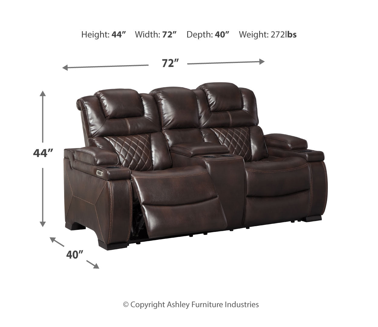 Warnerton Power Reclining Loveseat with Console