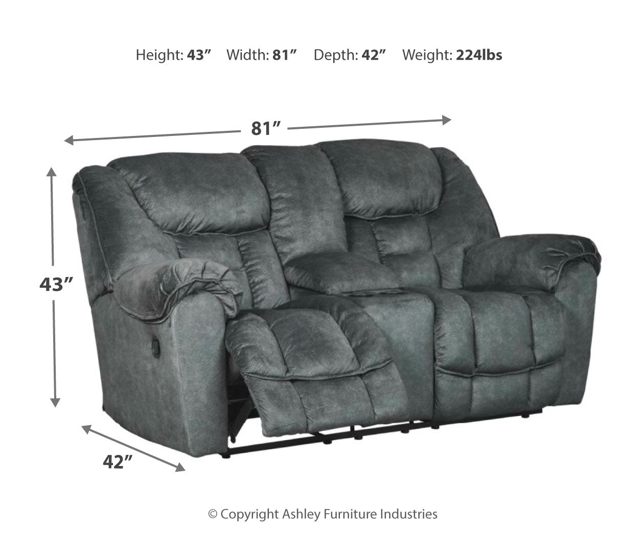 Capehorn Reclining Loveseat with Console